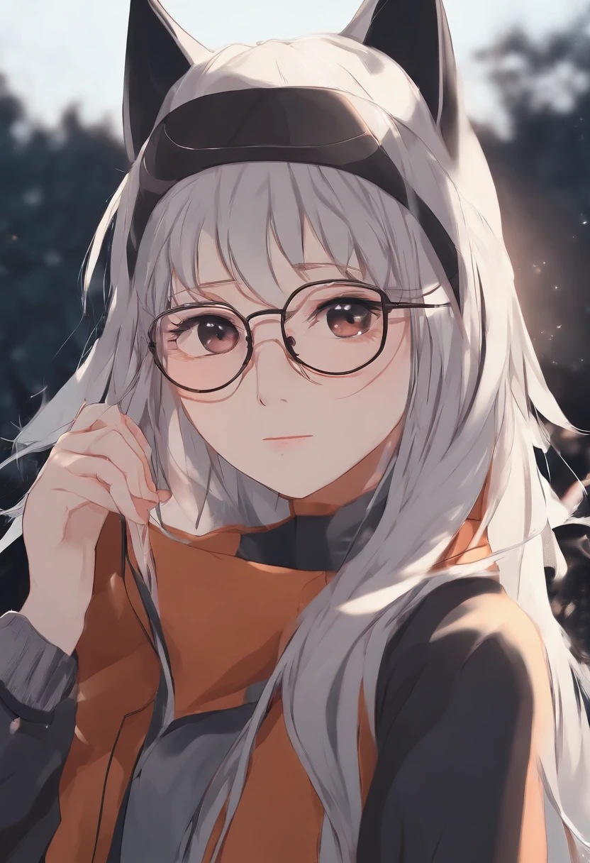 Anime girl with glasses and long hair, visual anime de uma bonito, estilo anime. 8k, Pin no anime, anime vibes, estilo anime 4K, anime moe artstyle, anime aesthetic, anime girl desktop background, visuais de anime, menina com cabelo real, ethereal anime, Menina animeabelo longo, retrato bonito do anime , anime , Naruto, Anime de Naruto, compartilhamentoum plano de fundo, night time, Escuro , Compartilhamento , wearing Naruto's headband