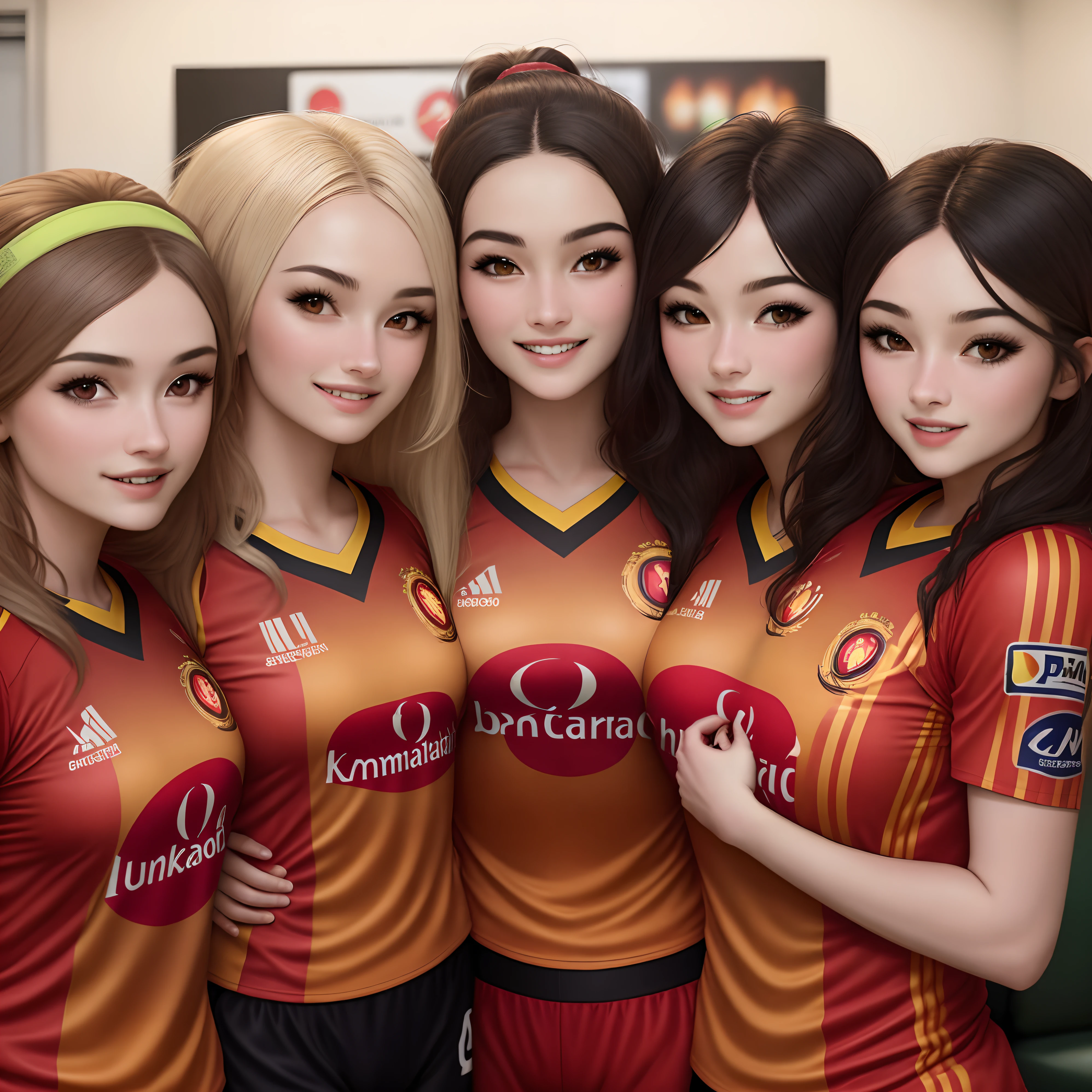 6 women playing matches with Galatasaray jersey