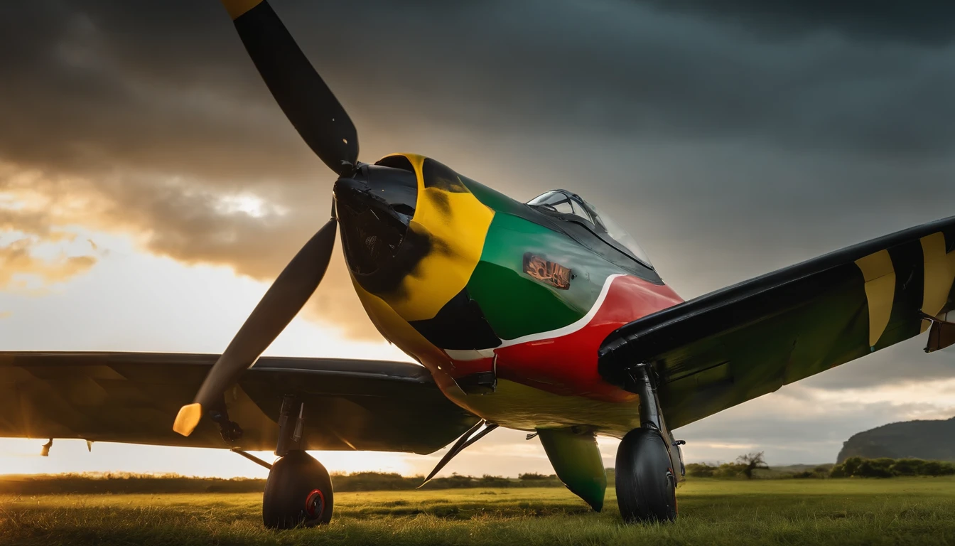 Tucano  (olhando para a frente) , Sober, (fundo preto), UHD 8k, Very high quality for excellent printing. Lighting that highlights the figure in relation to the background, cores verde, amarelo e vermelho,