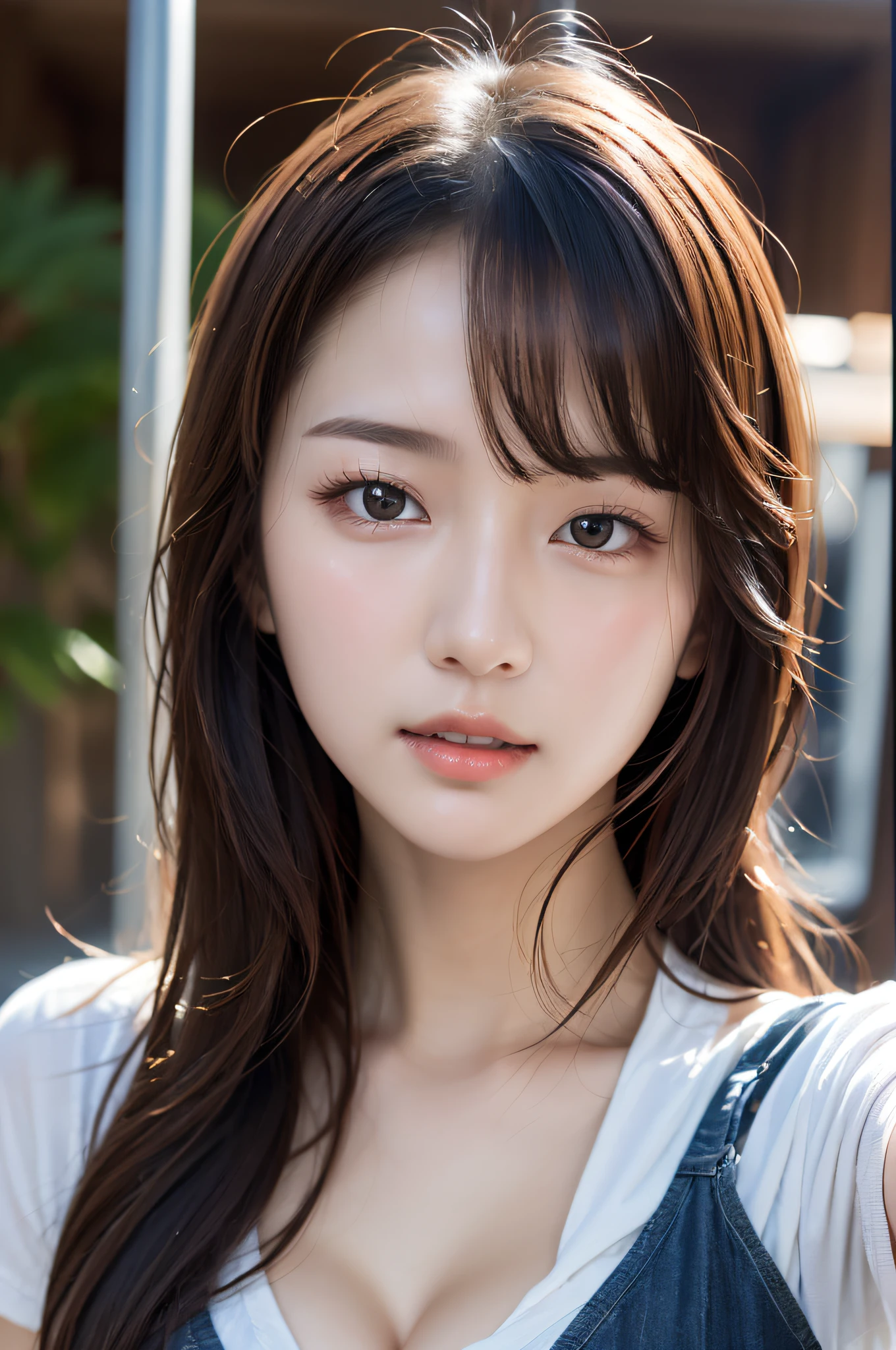 lens: 135mm f1.8, (Highest quality), (Tabletop: 1.1), (Beautiful 23 year old Japanese girl), (Moisturized lips), Narrow eyes, double eyelid, Delicate clavicle, Flat Chest ,Problem, (let me&#39;let me&#39;please look again), (naked: 1.4), Embarrassing, smile, (Spotted sunlight: 1.2), Professional Lighting, (Dark blue sleeveless shirt), (Sunburned skin: 0.2), Full body photo, Full Body Focus, Beautifully upright