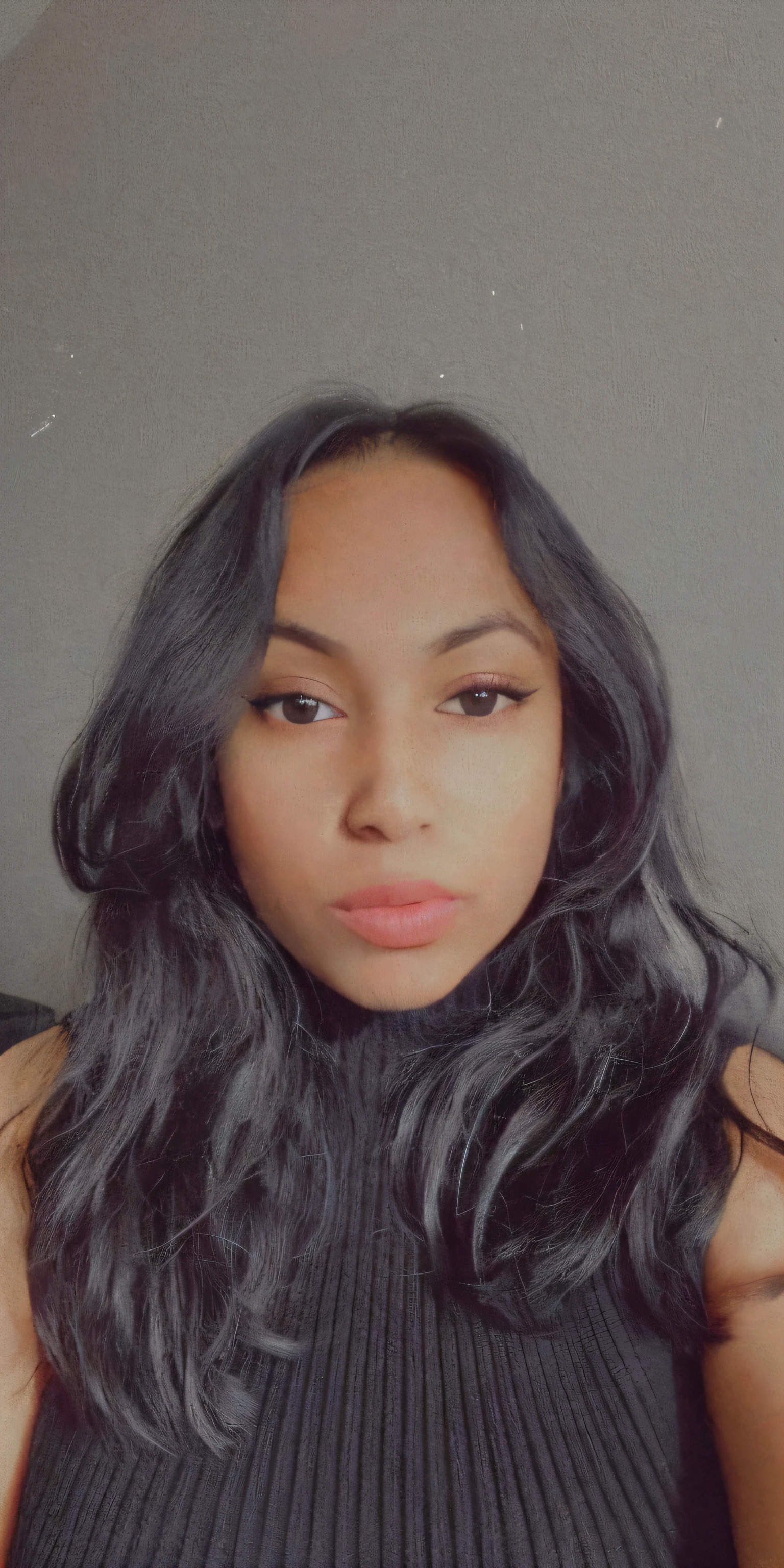 there is a woman with long hair and a black top, headshot profile picture, violet myers, taken in the early 2020s, portrait of vanessa morgan, photo of young woman, profile image, female with long black hair, 18 years old, photo of a black woman, profile photo, young woman with long dark hair, profile pic