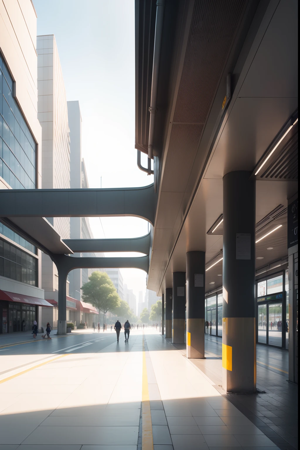 Create architectural design of a bus station