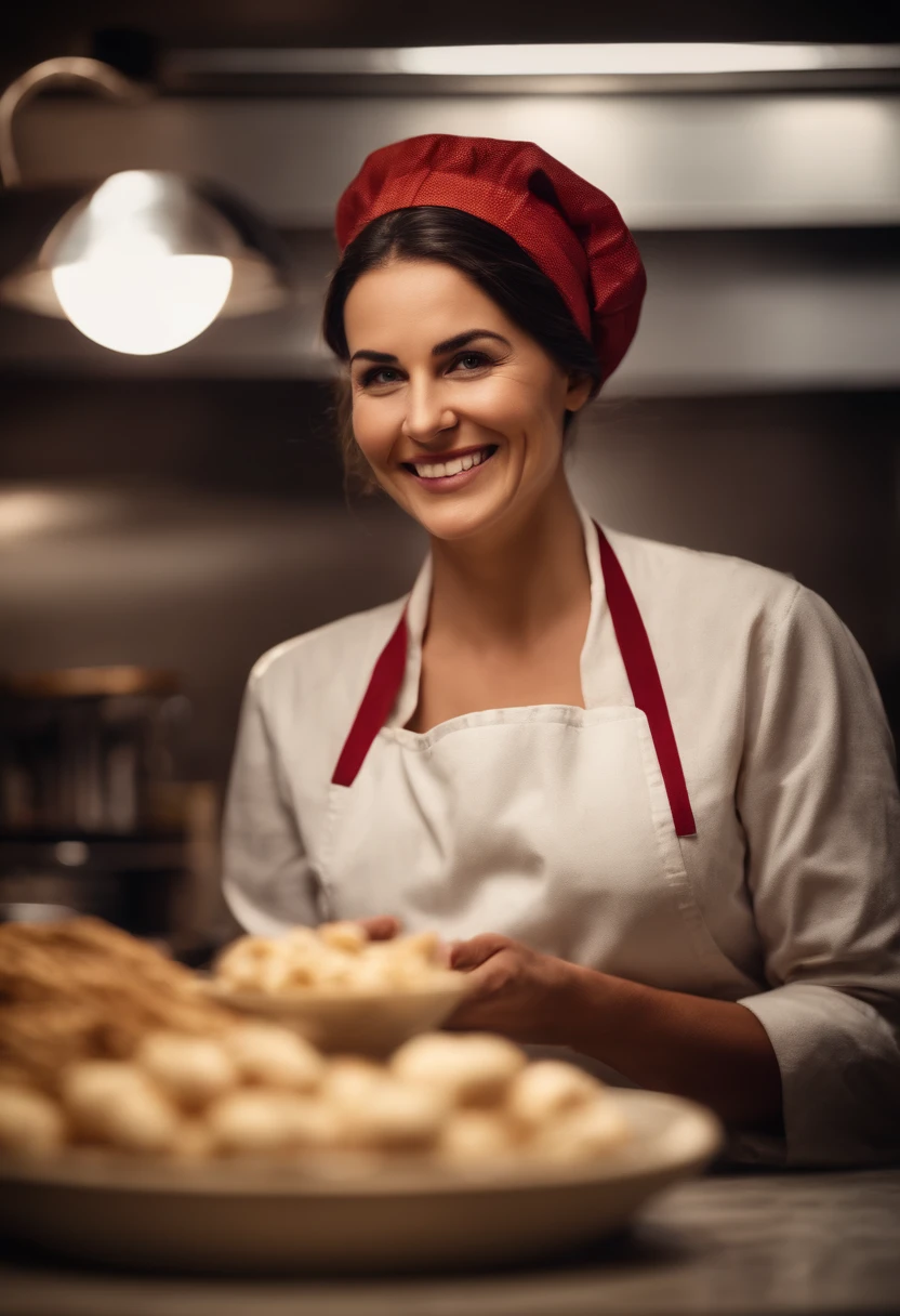 Woman Cook happy with much dollar