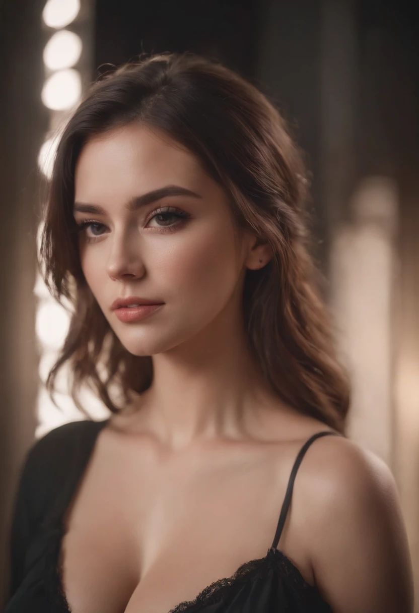 (beautiful detailed eyes, beautiful detailed lips, extremely detailed face, long eyelashes), 1woman, sensual breasts, pale skin, erotic, elegant, cinematic lighting, dramatic shadows, warm color tones, chiaroscuro, oil painting, photorealistic, hyperrealistic, (best quality, 4k, 8k, highres, masterpiece:1.2), ultra-detailed, (realistic, photorealistic, photo-realistic:1.37), HDR, UHD, studio lighting, ultra-fine painting, sharp focus, physically-based rendering, extreme detail description, professional, vivid colors, bokeh,3D Mark