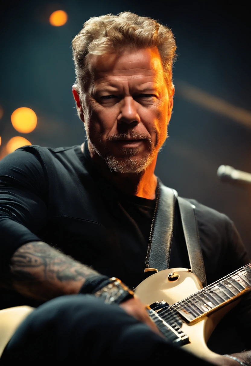 portrait of James Hetfield,Masterpiece,Best Quality,Cinematic photography of a ganger , epic lighting, rocker