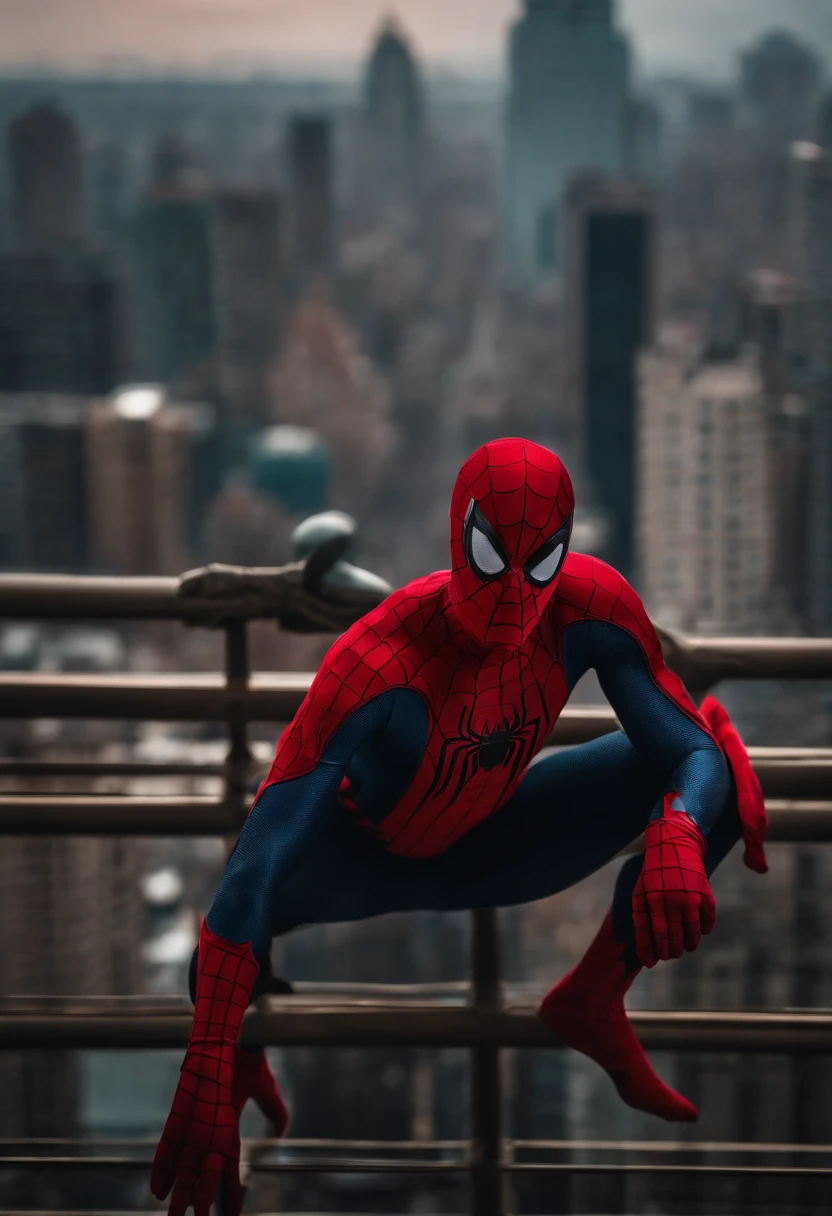 homem-aranha em 4K, homem adulto, top of the building, wmask