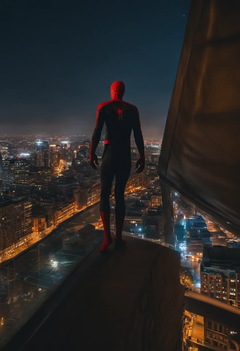 homem-aranha em 4K, homem adulto, top of the building, wmask