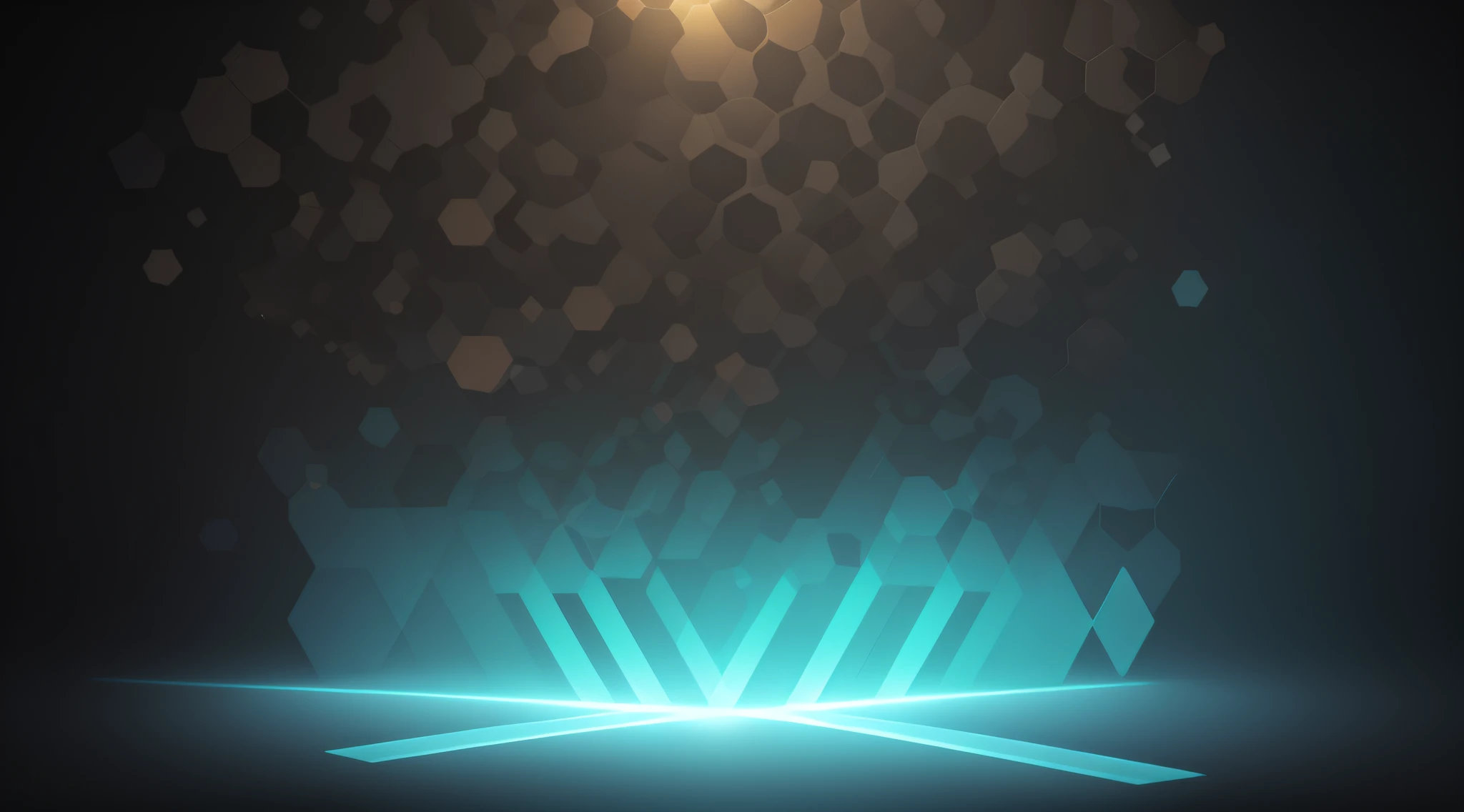 Hexagonal abstract metal background with light