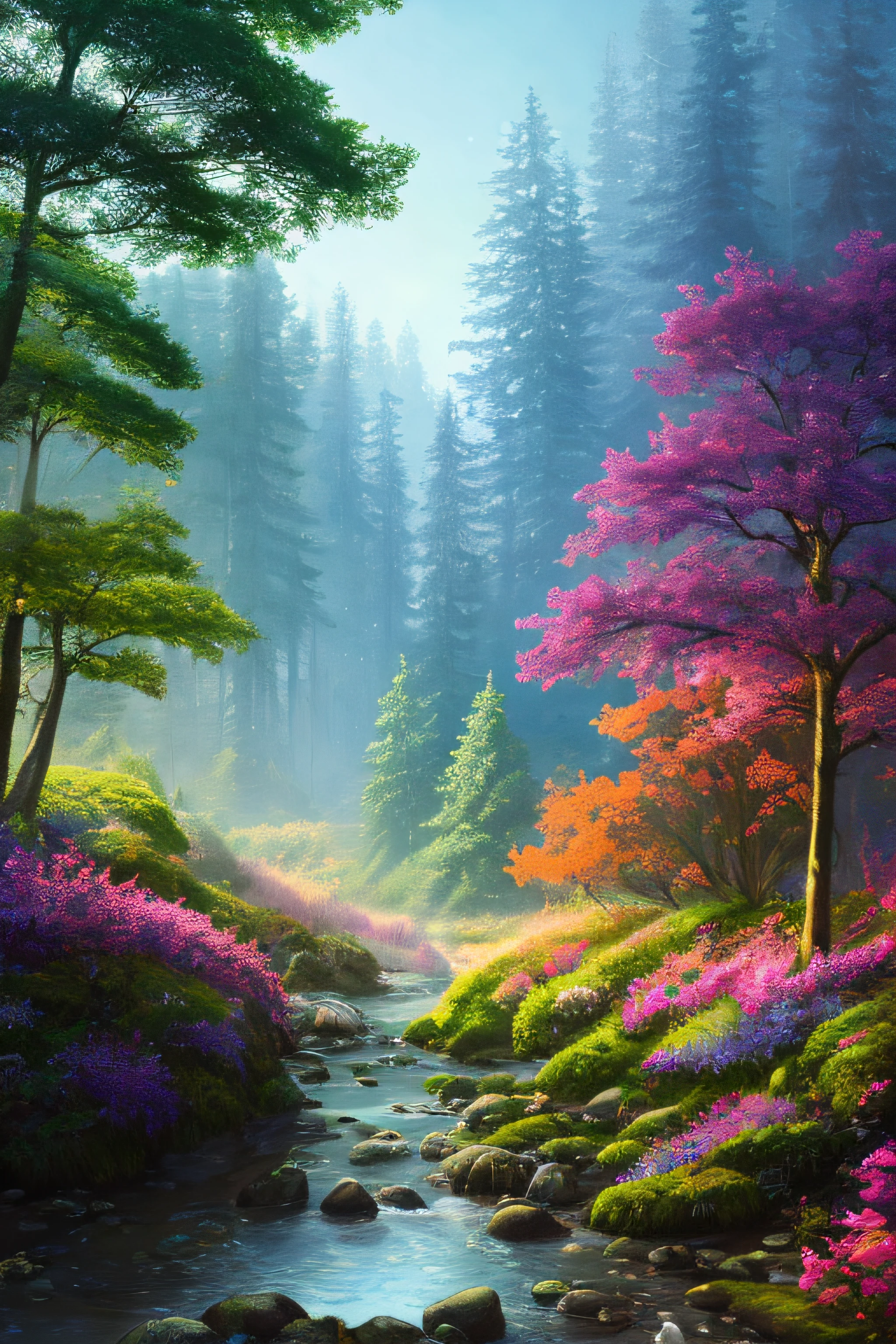masterpiece, best quality, high quality,extremely detailed CG unity 8k wallpaper, An enchanting and dreamy scene of a fantasy forest, with towering trees, glowing mushrooms, and hidden fairy glens, creating a sense of mystique and enchantment, artstation, digital illustration, intricate, trending, pastel colors, oil paiting, award winning photography, Bokeh, Depth of Field, HDR, bloom, Chromatic Aberration ,Photorealistic,extremely detailed, trending on artstation, trending on CGsociety, Intricate, High Detail, dramatic, art by midjourney