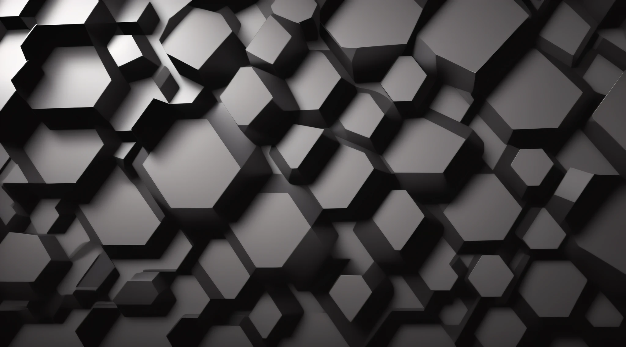 Hexagonal abstract metal background with light