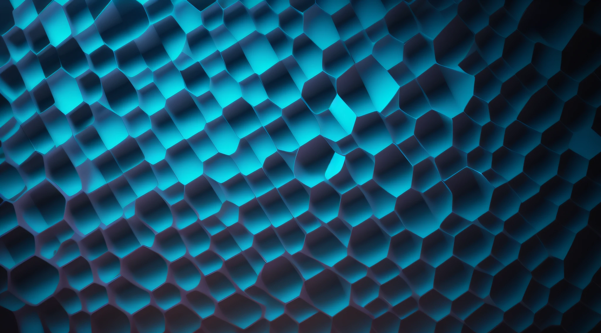 Hexagonal abstract metal background with light