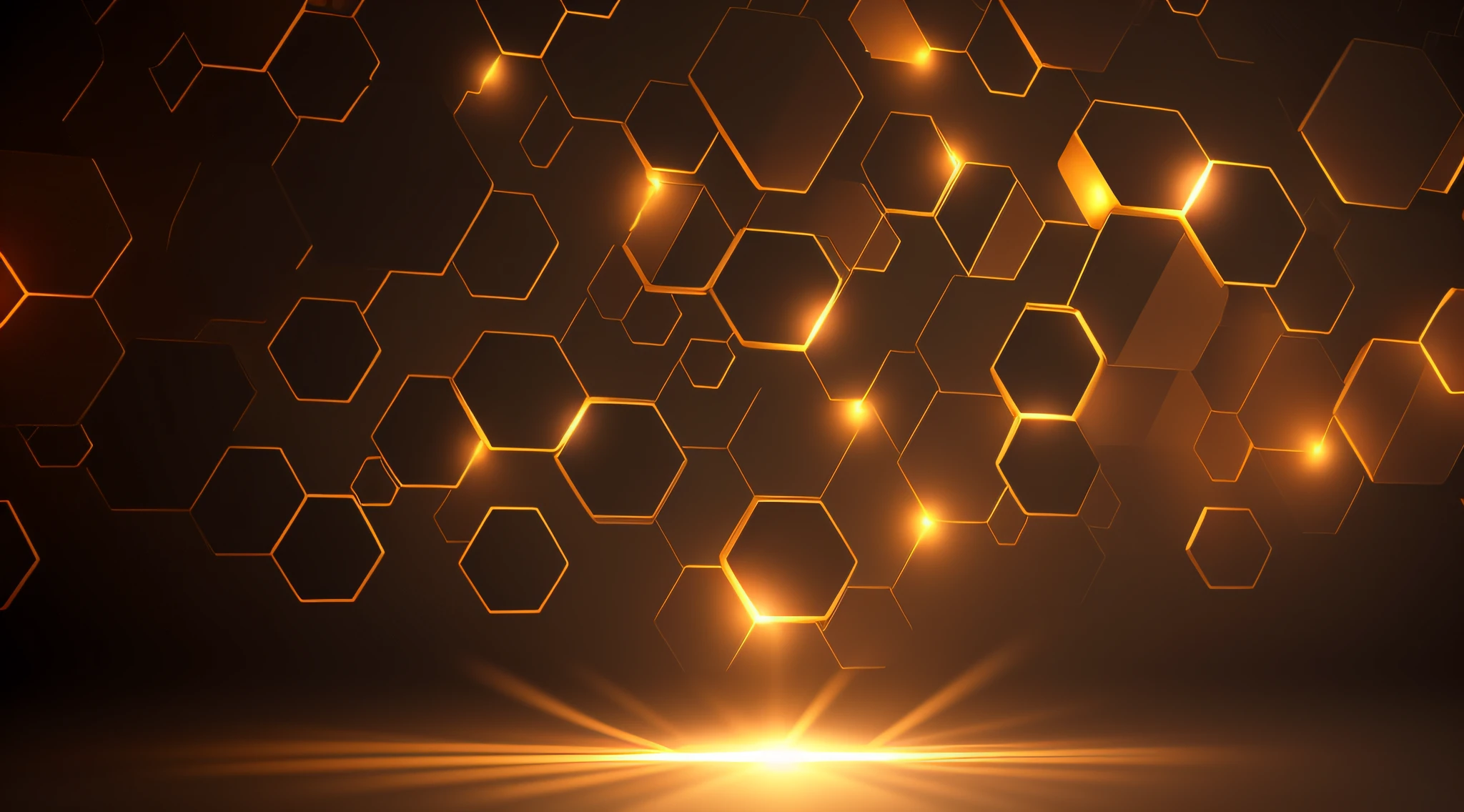 Hexagonal abstract metal background with light