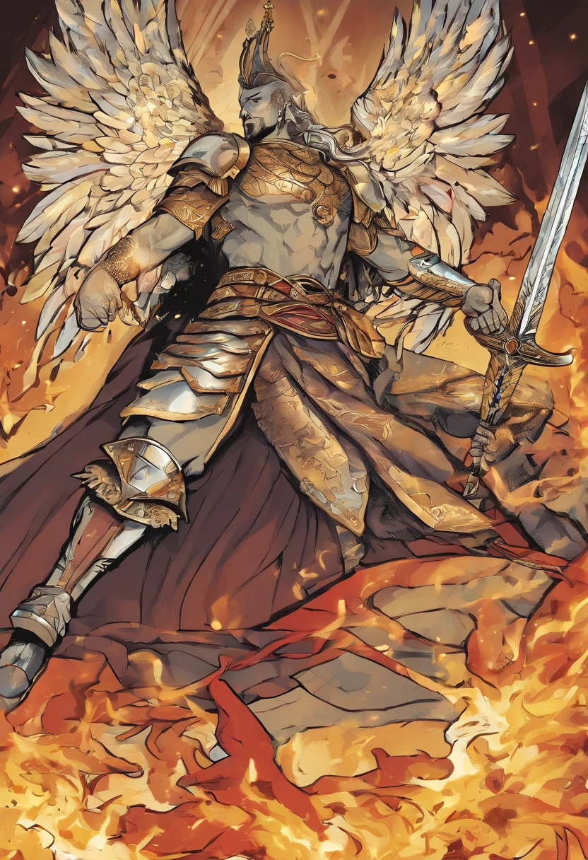 Painel 1:
[Cena de um campo de batalha com um guerreiro segurando as duas espadas das "Espadas da Dualidade". A sword is dark as night, a outra brilha com uma luz celestial.]

Legenda: "In the midst of war, um guerreiro se ergue com as Espadas da Dualidade."

Painel 2:
[O guerreiro enfrenta um grupo de inimigos. Com a espada escura, ele derrota aqueles que representam o mal.]

Legenda: "The Sword of Wickedness strikes relentless blows against those who threaten peace."

Painel 3:
[O guerreiro, agora com a espada luminosa, helps the wounded and offers help.]

Legenda: "Mas com a Espada da Bondade, He heals the wounded and brings hope to afflicted hearts."

Painel 4:
[O guerreiro, segurando ambas as espadas, faces a moral dilemma in choosing between revenge and forgiveness.]

Legenda: "The warrior is faced with difficult choices, Remembering that balance is the true strength."

Painel 5:
[O guerreiro coloca as duas espadas juntas, symbolizing the search for balance between good and evil.]

Legenda: "Com as Espadas da Dualidade, he seeks balance, Remembering that true victory is in the heart."