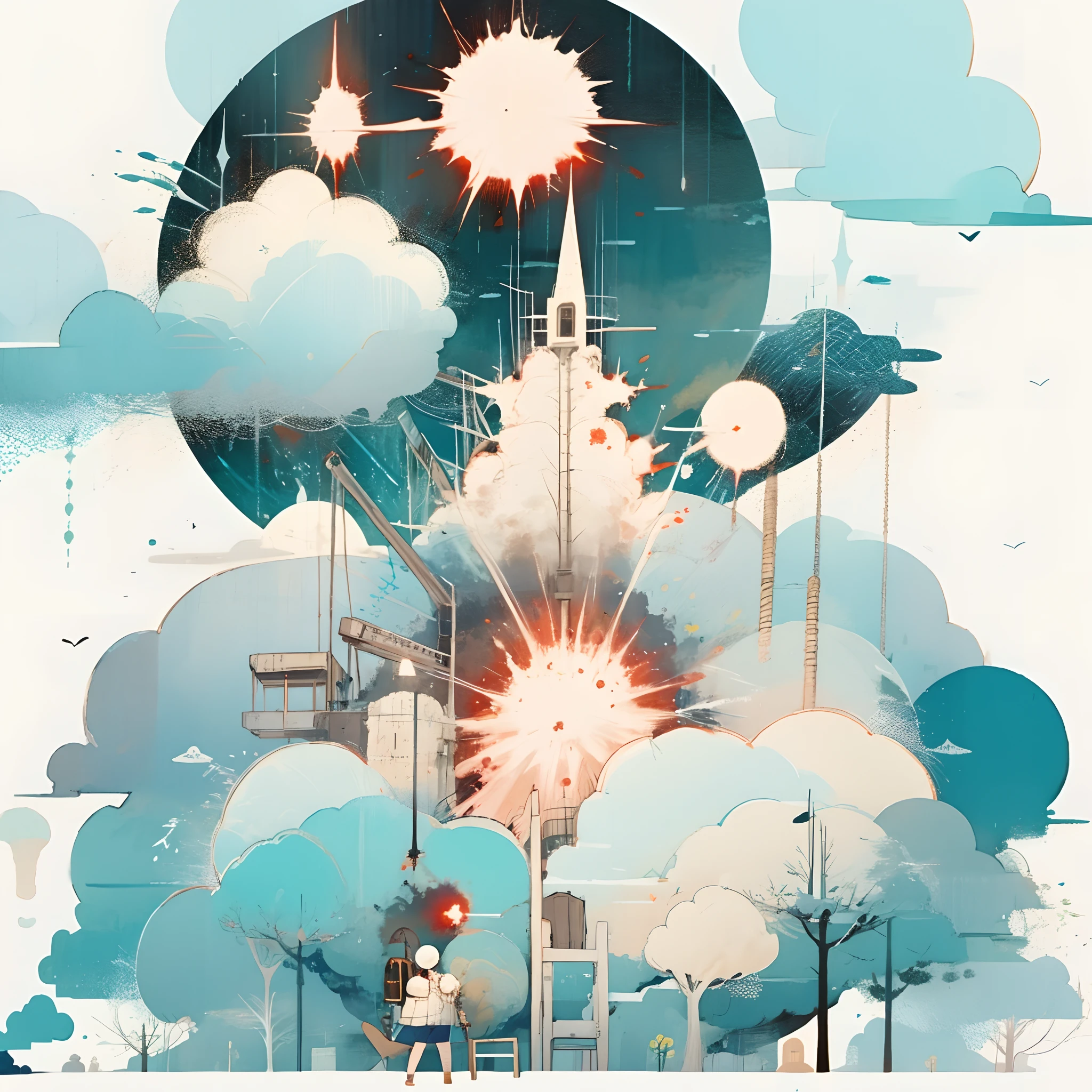 Background with、big explosion