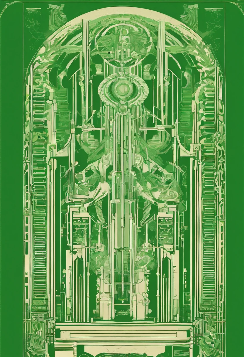 People working in an dark 19th century factory, dirty of glowing fluorescent green paint and you can see their bones glowing green beneath their skin like x-ray vision inspired by the radium girls story