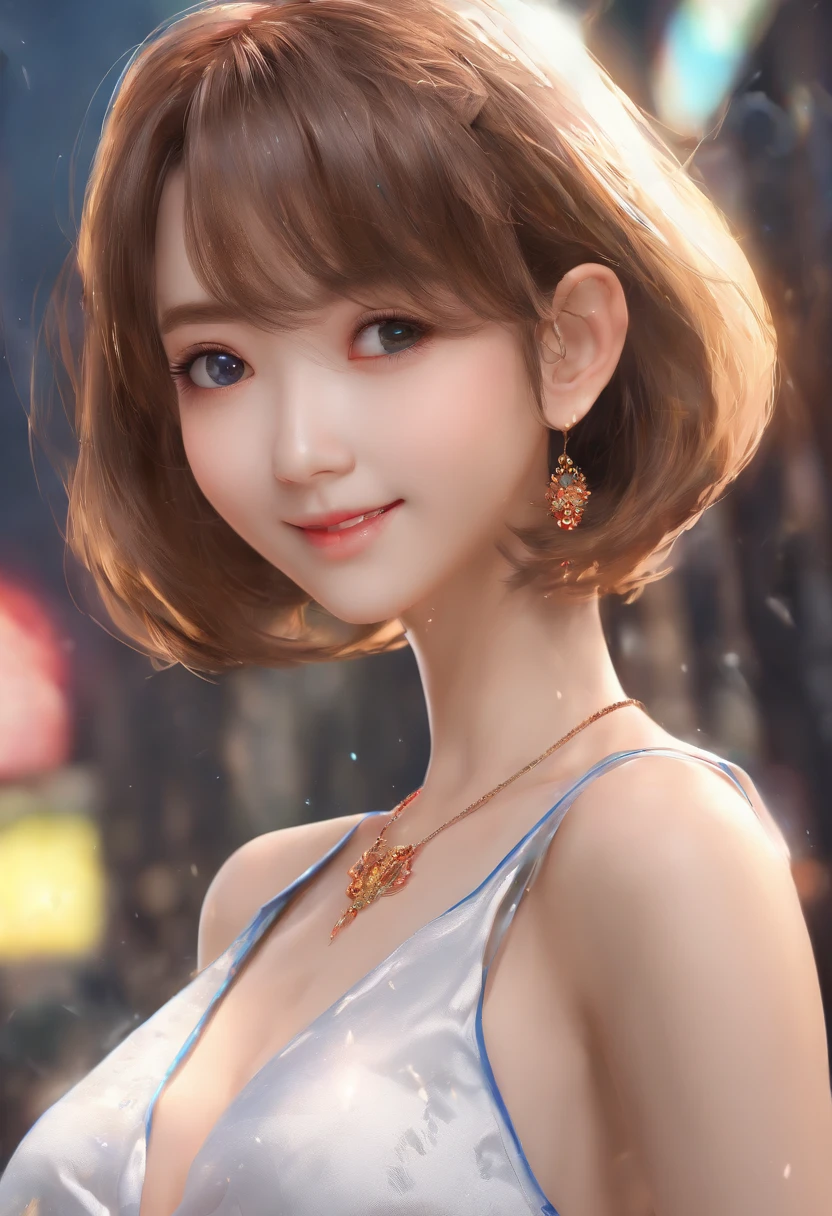 top-quality、masterpiece、cute little、1girl、美丽的面容、Beautiful hairstyle、Perfect posture, mix4,(64k, RAW Photography, top-quality, masterpiece:1.2), (realisitic, Photorealsitic:1.37),1girl,cute little,A city scape, natta, Sateen, wetty, profetional lighting, photon maping, Radio City, physically-based renderingt,, Gradient black hair, A dark-haired, short curly hair, girl with, White Ballsuit, top quality picture, hight resolution, 1080p, (clearface), (Detailed face description), (Detailed hand description), (masterpiece), (Exquisite CG), extreme light and shadows、hair messy、The work of the master、abundant detail、(Fine facial features)、(top quality picture)、(masterpiece)、(A detailed eye)、Look ahead with your eyes、thin clavicle、(huge-breasted)、(Squatting Pose)、(The best hyperrealistic:1.3)、(The best illustrations)、(The highest resolution)、(Very super detailed)、(The best illustrations)、(beatiful detailed eyes)、(Super best details)、(The best masterpieces)、(wall-paper)、(Super best detailed face)、 (Tight abs), (Realism Photohyperrealistic) , (Red-skinned), (top-quality), (((1 girl in))), (hyper realisitic, Photohyperrealistic:1.37), (ultra-detailliert), (cute little), (独奏), (a smile:1.15), (a closed mouth) , (beautiful finely detailed eyes), (((Whitened skin))), (Muscle whitening), (bright skin), (pretty skin), (Fresh skin), (Realism Photohyperrealistic), (top-quality), ((large full breasts:1.2)), (The bikini:1.1), (Highly detailed facial and skin texture), (finely eye), (very real), (Portrait of 20 years)oud), (Perfect beautiful) (Details of face), (cute face), (beautidful eyes), (Perfect eye details), (perfect anatomia), (Very cute), (64k resolution), (Human hand), (elegent), (detailed hairstyle), (Photohyperrealistic), (RAW Photography:1.2), (top-quality), (超A high resolution), (((1 girl in))), (Medium hair), , (ultra-detailliert), (UHD :1.4), (UHQ :1.4) , (Nike Ardira Altis Indonesia Photos)