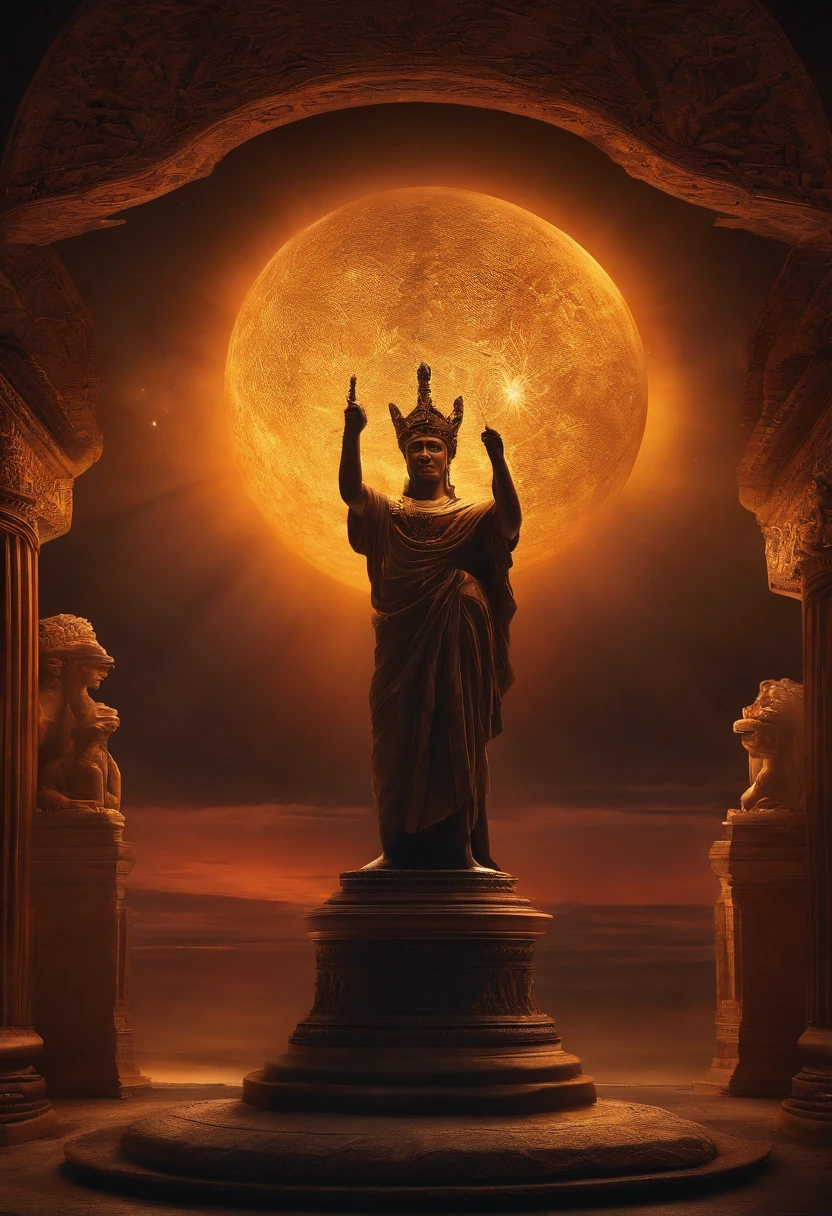 Create an image that represents Stoic philosophy as a beacon of light in the midst of darkness, simbolizando a busca pela sabedoria em tempos de adversidade.