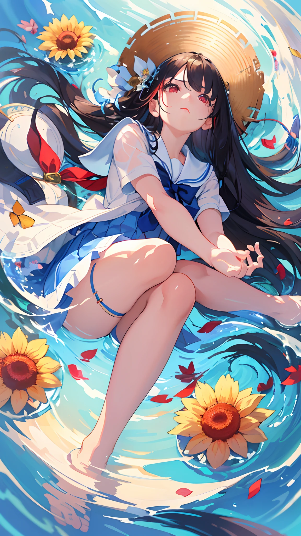 (​masterpiece:1.2、top-quality)、(Fine and beautiful eyes: 1.2)、((1girl))、((独奏))、(red eyes:1.4)、(finely eye and detailed face:1.3)、(Beautiful clear background:1.2)、(super-detailed CG、Super refined、Best Shadow:1.1)、((depth of fields))、((aquarelle))、(hi-school girl:1.5)、(student clothes:1.3)、Beautiful concept illustration、(white backgrounid:0.5)、(illustratio:1.1)、(Very fine and beautiful:1.1)、(perfect  detail:1.1)、full bodyesbian、Looking up composition