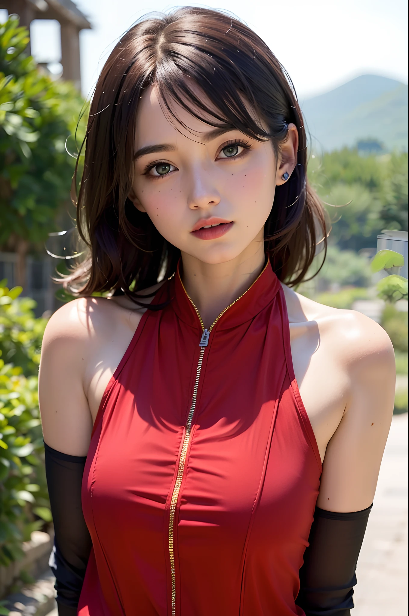 masutepiece, (Best Quality:1.4), Realistic, extremely detailed CG unified 8k wallpaper, ighly detailed, High-definition raw color photos, professional photograpy, Realistic portrait, Cinematic Light, Beautiful detailed, 1girl in, (Naked:1.5), Beautiful big breasts, breasts details, Exposed breasts, (cleavage of the breast:1.2), (Fine face:1.2), Close up of a girl in Beautiful clothes with wide open front, Bare shoulders, (transparent Beautiful clothing with a wide open chest:1.4), open chest wide, Undress、No bra, , (cameltoe details), Outdoors, high intricate detailed, float, cum on, Sense of truth, beautiful landscape forest, castle, sexy lighting,