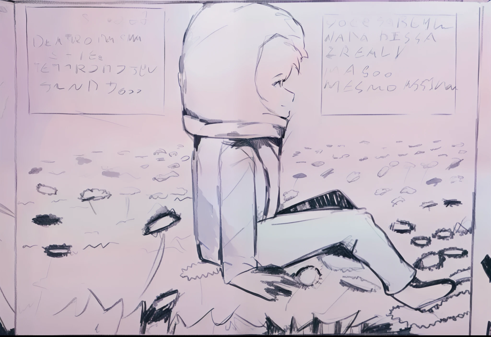 Um astronauta sentado em um campo de flores, Lucid dreaming