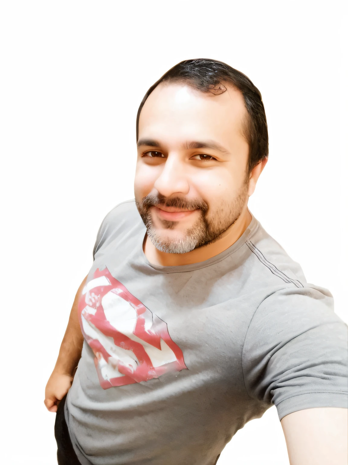 homem arafed com barba e camisa cinza com camiseta do super-homem, foto de perfil, imagem de perfil, david rios ferreira, foto de perfil, foto do perfil, Carregado, Andrey Surnov, imagem do avatar, victor maristane, icaro carvalho, Salustiano Garcia Cruz, inspirado em Nathan Oliveira, damian kryzwonos