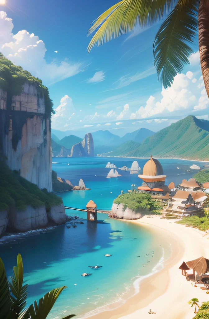 paradise island, a lot of cute girls, indigenous tribe, beautiful girls, ((masterpiece)), ((best quality)), (ultra-detailed), ((kawaii)), cute, (lovely),((extremely detailed)), 4K, (8K), best quality, (beautiful)