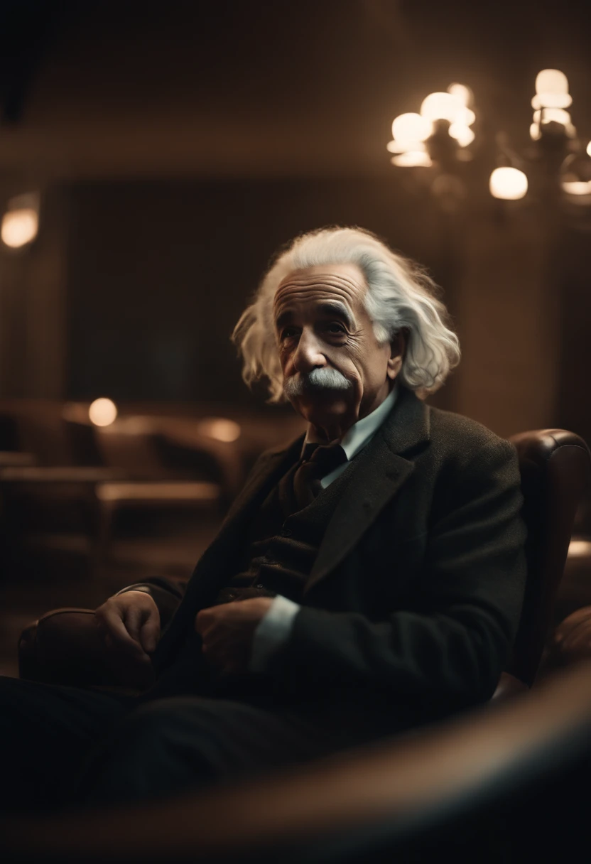 albert einstein, ambiente futurista