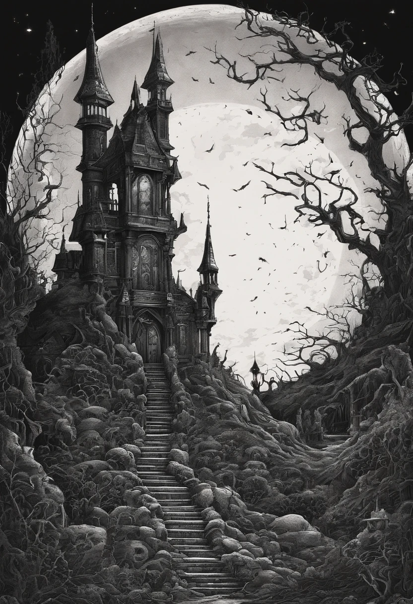 Anthill surrounded by moonlight, Super realistic