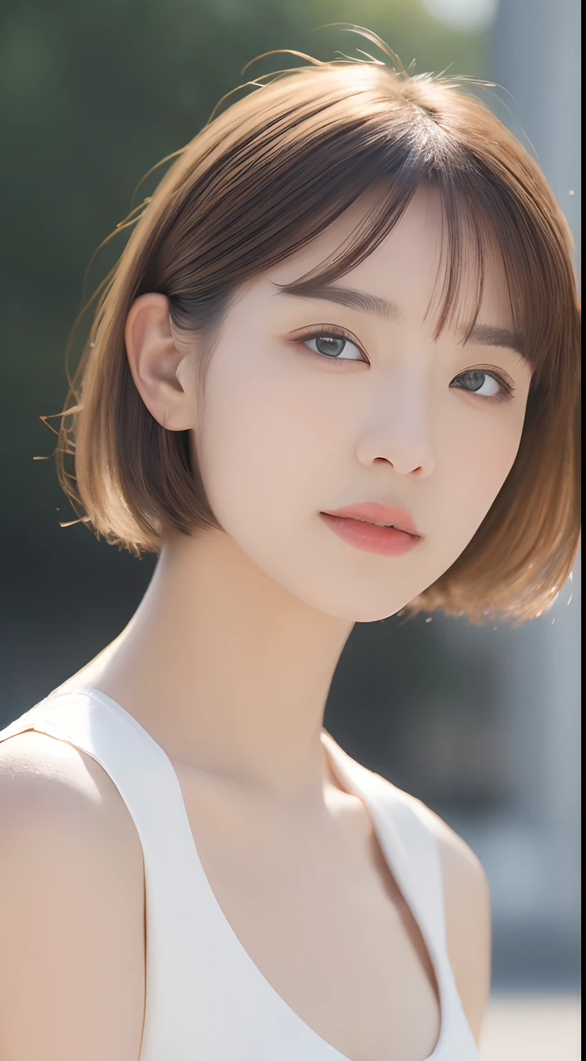 ((top-quality、8K、masterpiece:1.3))、Focus:1.2、Perfect Body Beauty:1.4、Street、Highly detailed facial and skin texture、Delicat eyes、二重まぶた、Whitened skin、short-hair