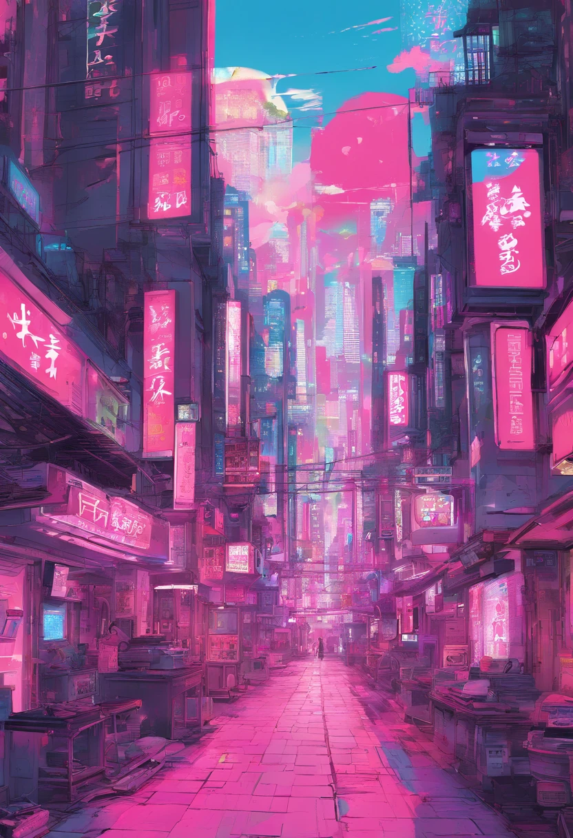 pinkcolor、Background Material、Shinjuku、Psychedelic style