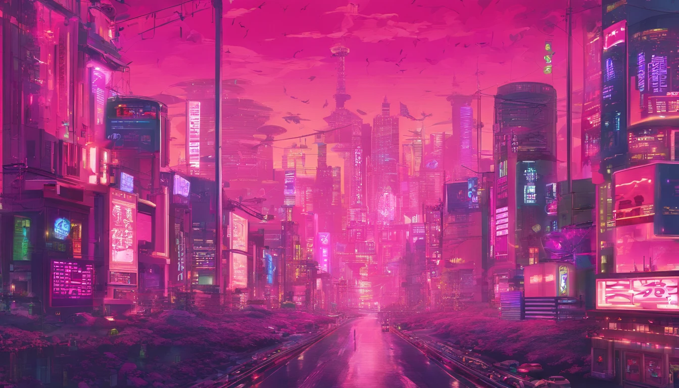 pinkcolor、Background Material、Shinjuku、Psychedelic style