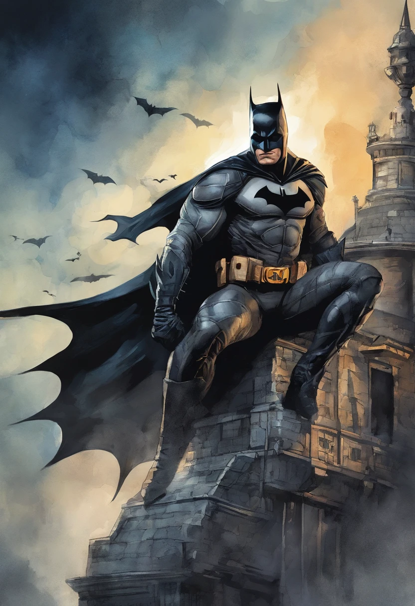 Batman on top of a sky spider in 8k movie scene ::n_desenho de estilo, Low-quality imperfection, boneca, jogo, anime , Texto, assinatura, duplicado