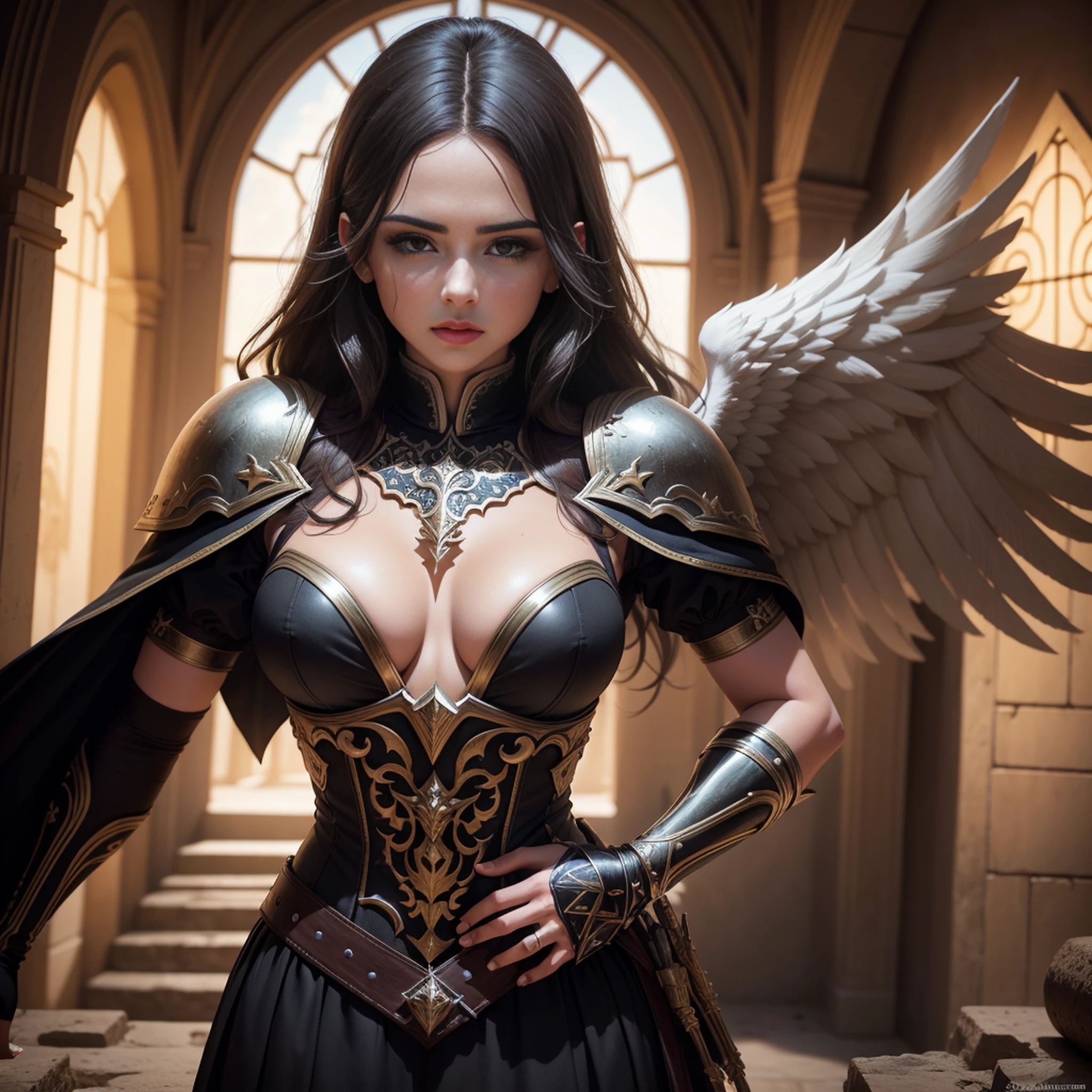 8k, ultra detalhado, master part, best quality, (extremamente detalhado), Arafed, arte dnd, retrato, corpo inteiro, Aasimar, female, (Obra-prima 1.3, Detalhes intensos), female, paladino, guerreiro santo lutando vampiro (Obra-prima 1.3, Detalhes intensos) grandes asas angelicais, white angelic wings open (Obra-prima 1.3, Detalhes intensos), Dark fantasy cemetery background, luz da lua, lua, Estrelas, nuvem, vestindo armadura branca (Obra-prima 1.3, Detalhes intensos), holy symbol, armado com espada, cabelos loiros curtos, Macho, Rosto detalhado, (Obra-prima 1.5, best quality), anatomicamente correto (Obra-prima 1.3, Detalhes intensos), face determinada, raios de deus, Cinematic lighting, luz brilhante, silhueta, de fora, fotorrealismo, scenic view (Obra-prima 1.3, Detalhes intensos) , Wide-Angle, Ultra-Grande Angular, 8k, Altas, best quality, Detalhes altos