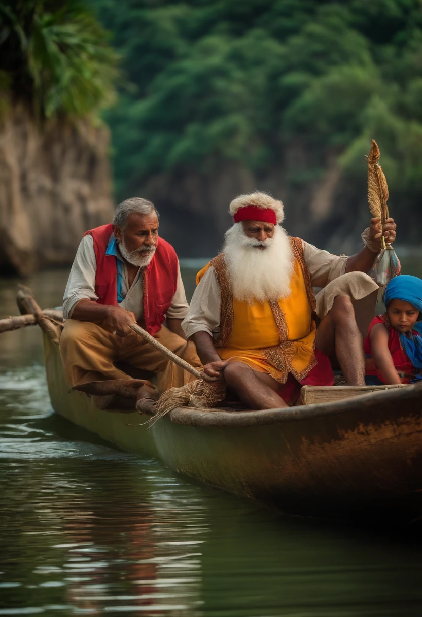 pescadores encontrando santa no rio