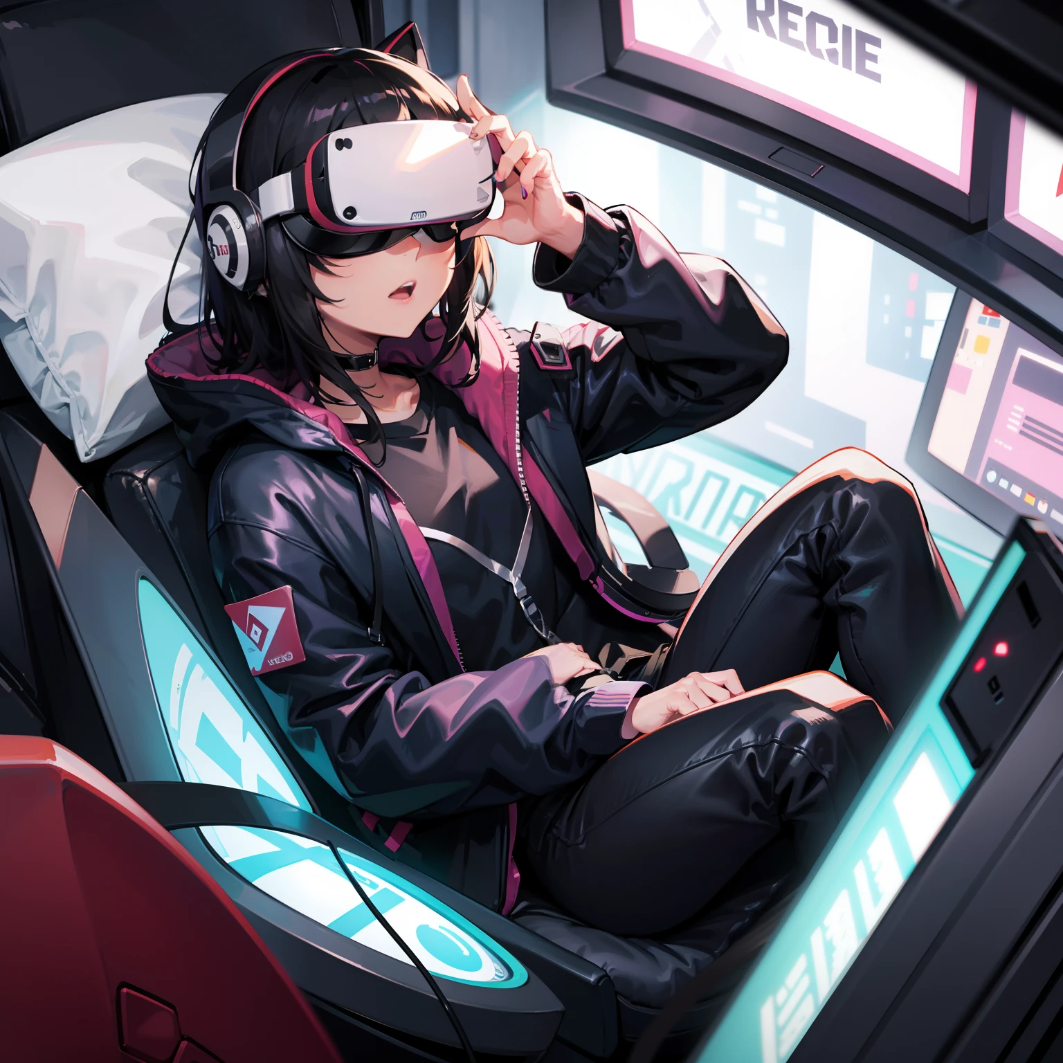 Gamer playing With a VR headset