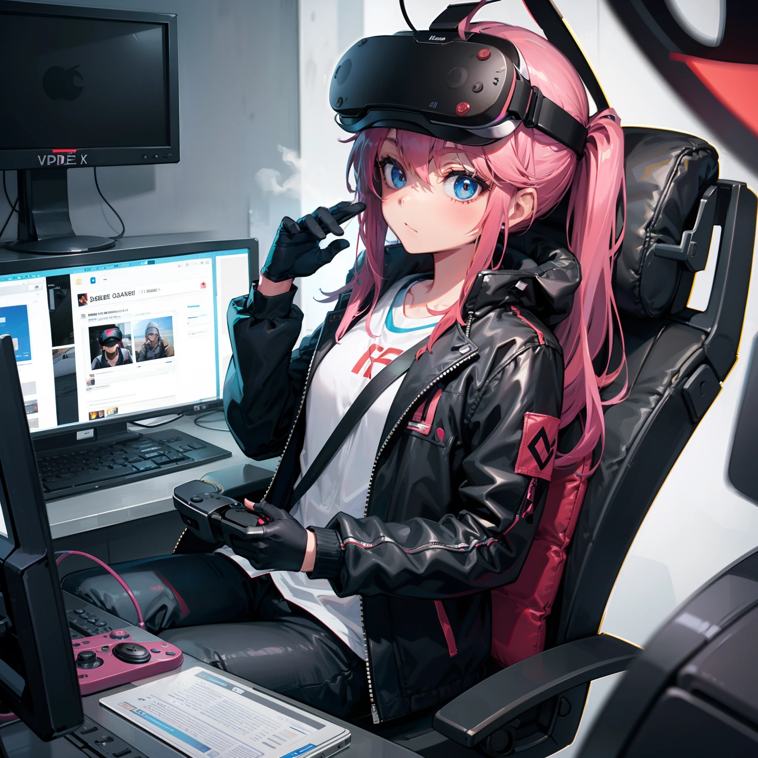 Gamer playing With a VR headset