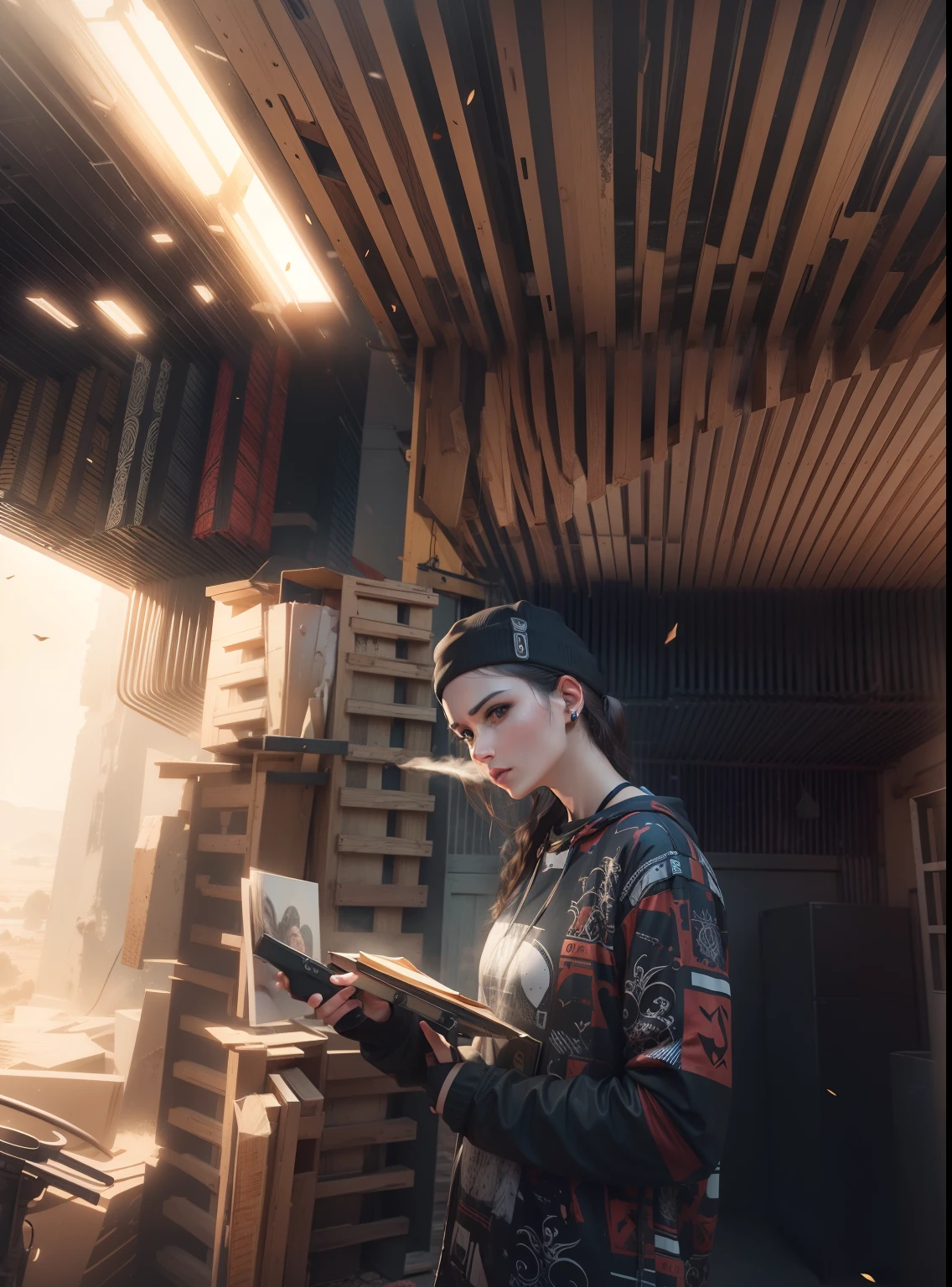 Change the background in cool design,4k realistic face