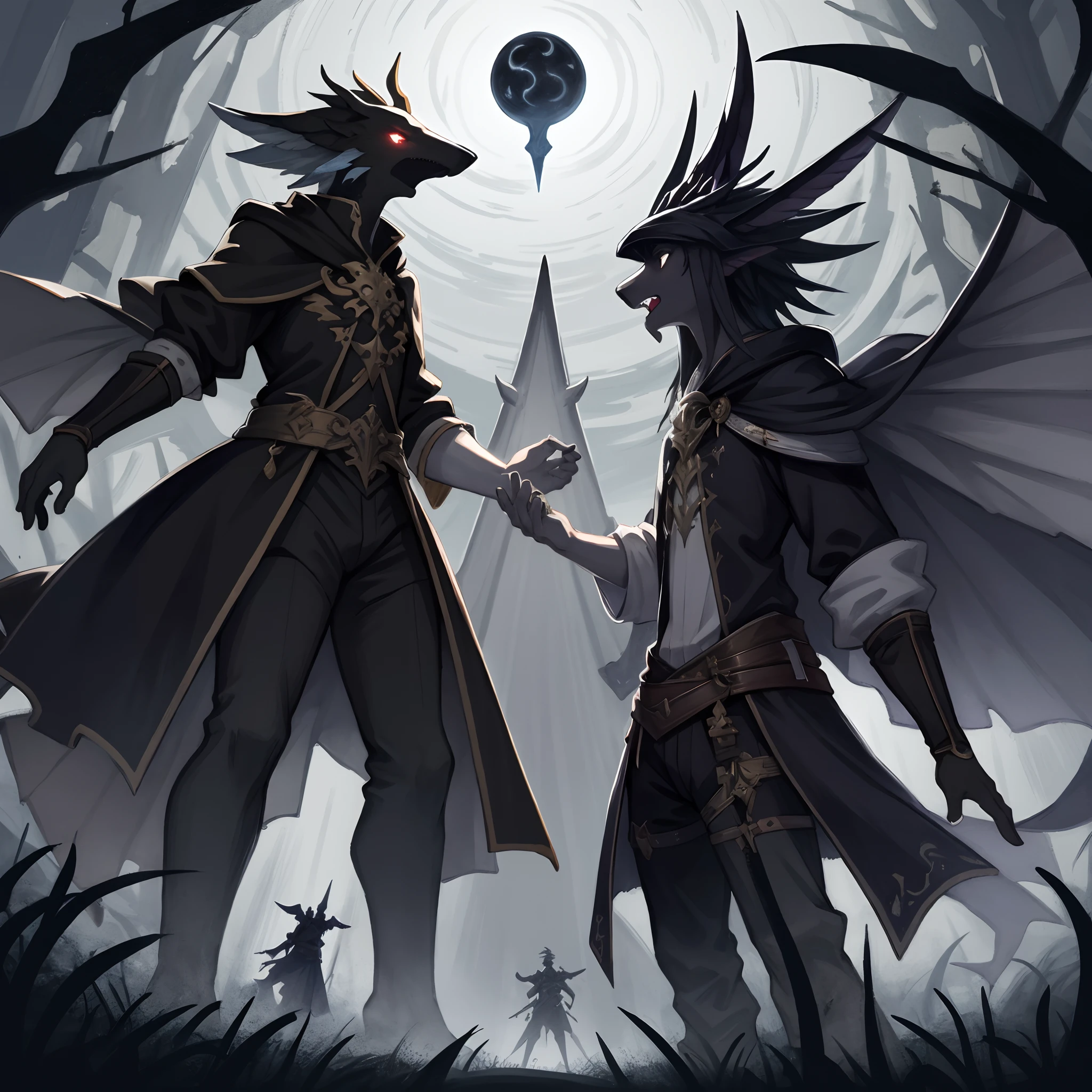 highres, top quality, best quality, paid reward available, High-quality illustrations, unparalleled masterpiece, perfect artwork, absurdres, perfect anatomy, standing in room, summoning an eldritch god,, summoning undead friends, spellcasting pose, album art, mmorpgs scene, dynamic angle,