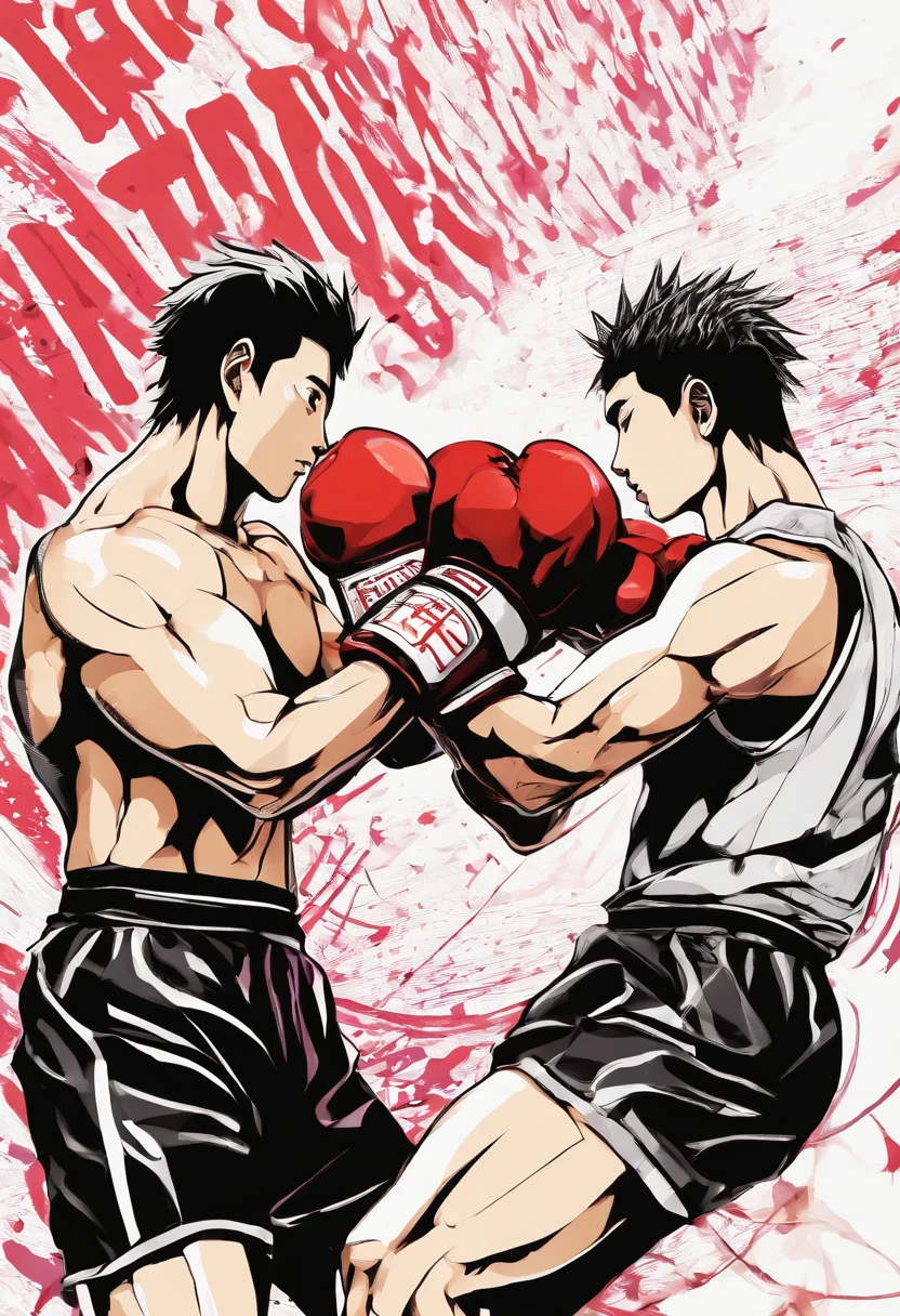 Two guys boxing