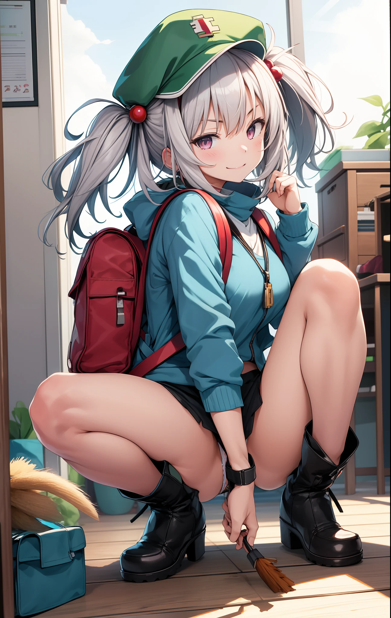 masutepiece, Best Quality, ,1girl in,Smile,Kawashiro Nitori, Closed mouth,two side up, hat,hair bobbles,backpack,keys,Hold cattail,Rubber boots,greybackground, (nffsw:0.7)
Hires, Best Quality, Official art, NSFW, best anatomy,
1girl in, SEX, on the beds, POV, , Mission Grab, missionaries, masutepiece, Best Quality,Mission Grab,Doggie Grab,Kawashiro Nitori