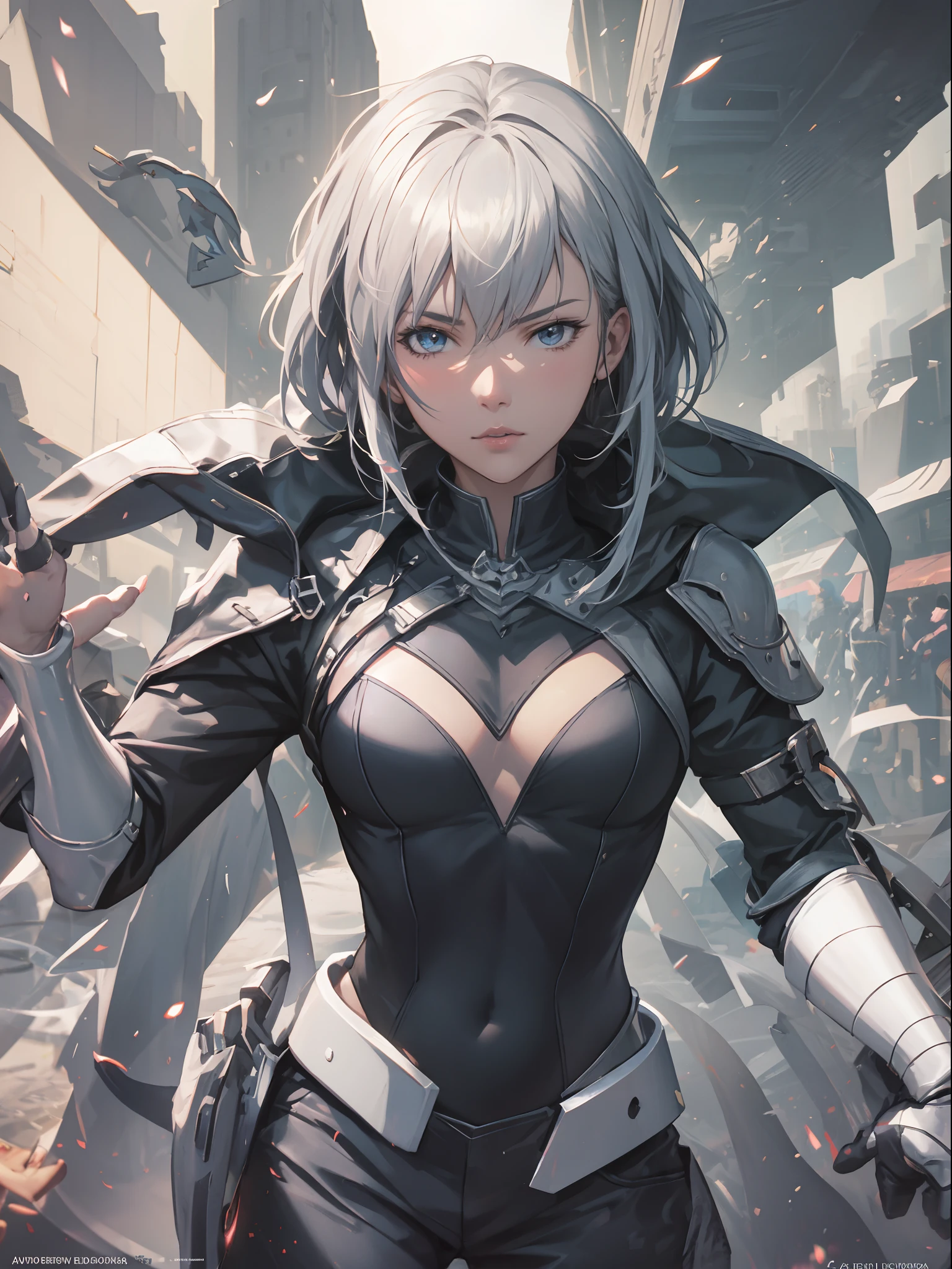 Personaje de anime con una pistola y un gran cofre en una ciudad, Badass Anime 8K, Arte detallado del anime digital, por Yang J, Shirow Masamune, 2. 5 d cgi anime fantasy artwork, Arte de anime clave detallado, Arte detallado del personaje de anime, ilustraciones detalladas del anime, Arte de anime digital avanzado, Tendencias en ArtStation Pixiv, Fanart exquisito altamente detallado