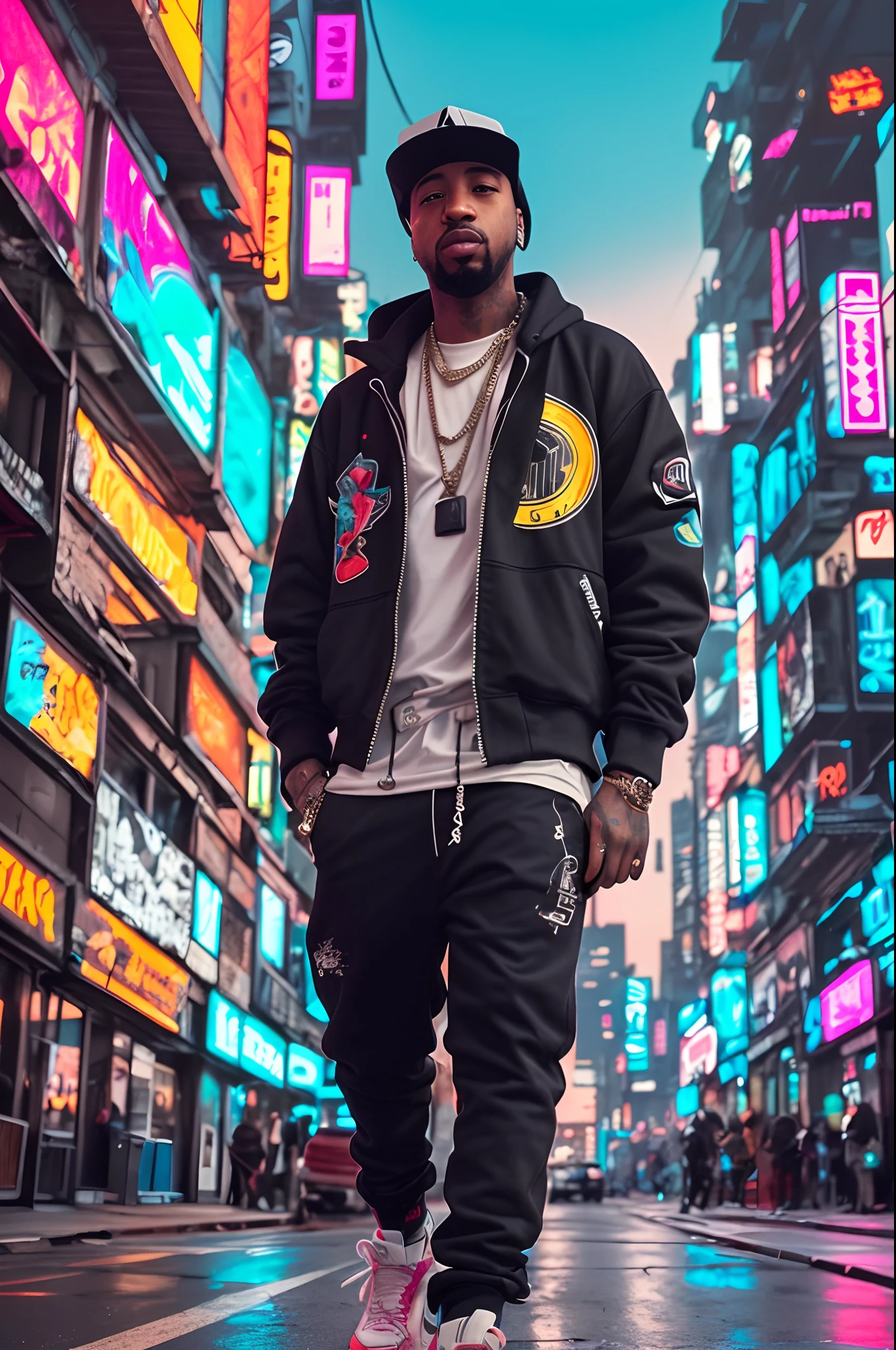 Rapper Roc Marciano as a Cyberpunk