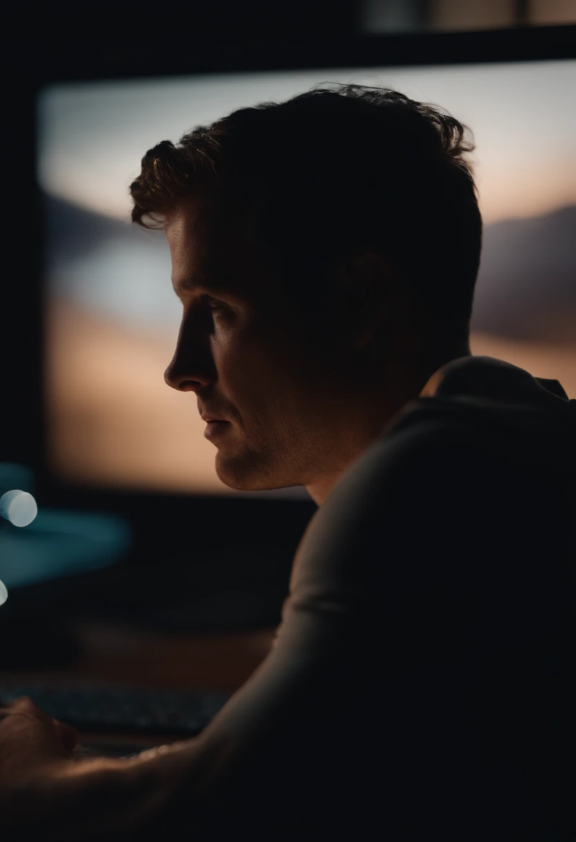 un dev devant son pc entrain de coder