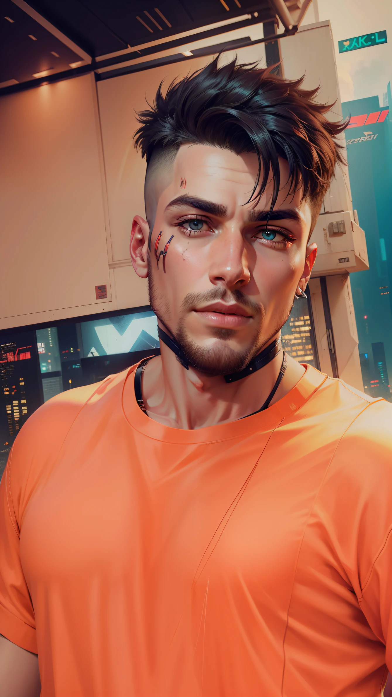 Change background cyberpunk handsome
boy, realistic face, 8k, ultra realisticl