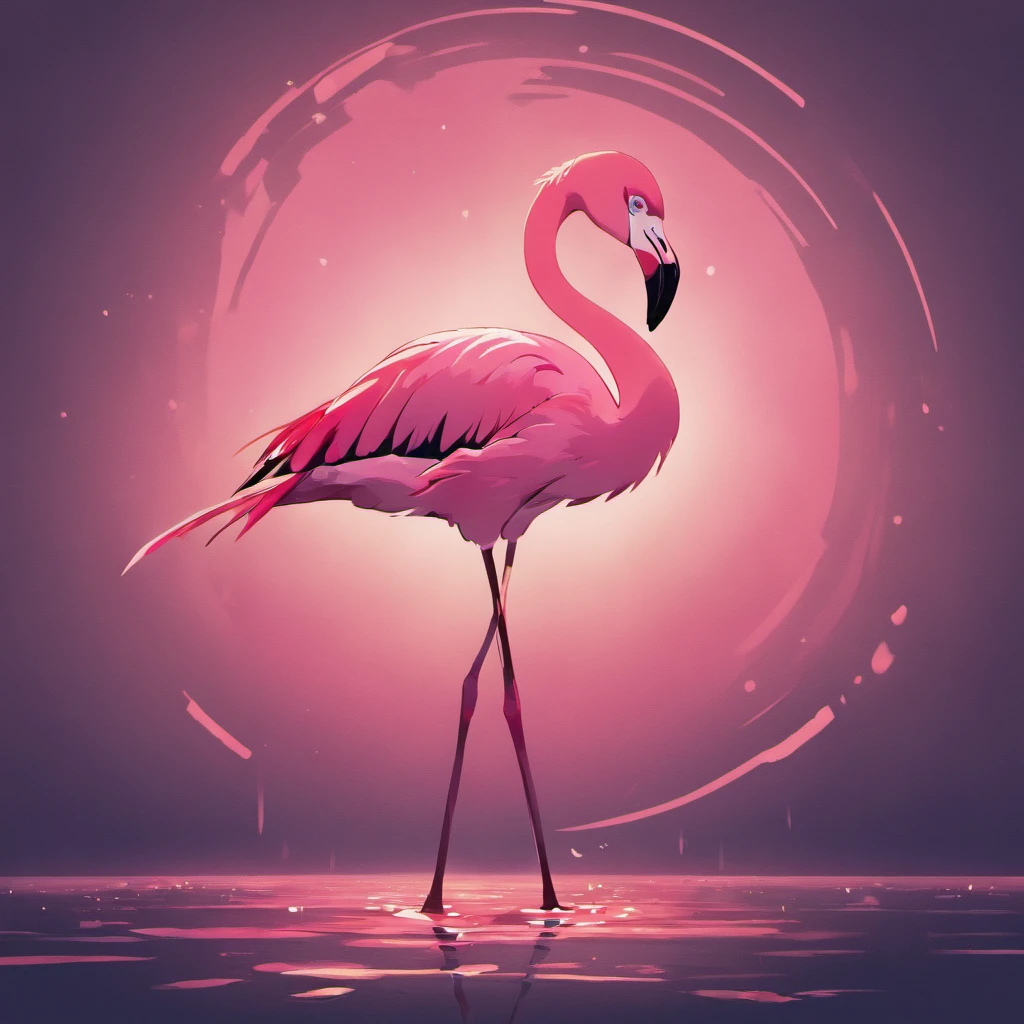 Flamingo Logo 2D, Minimalist, vector