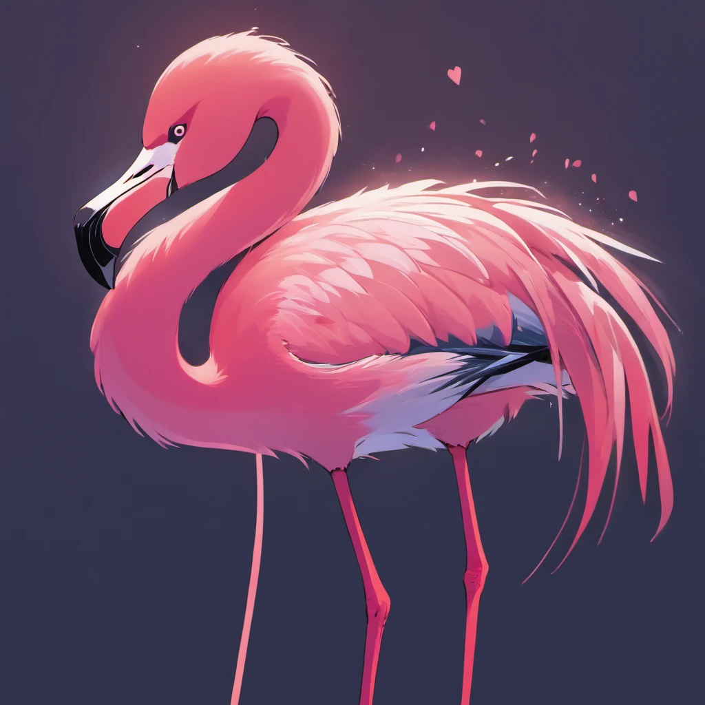 Flamingo Logo 2D, Minimalist, vector