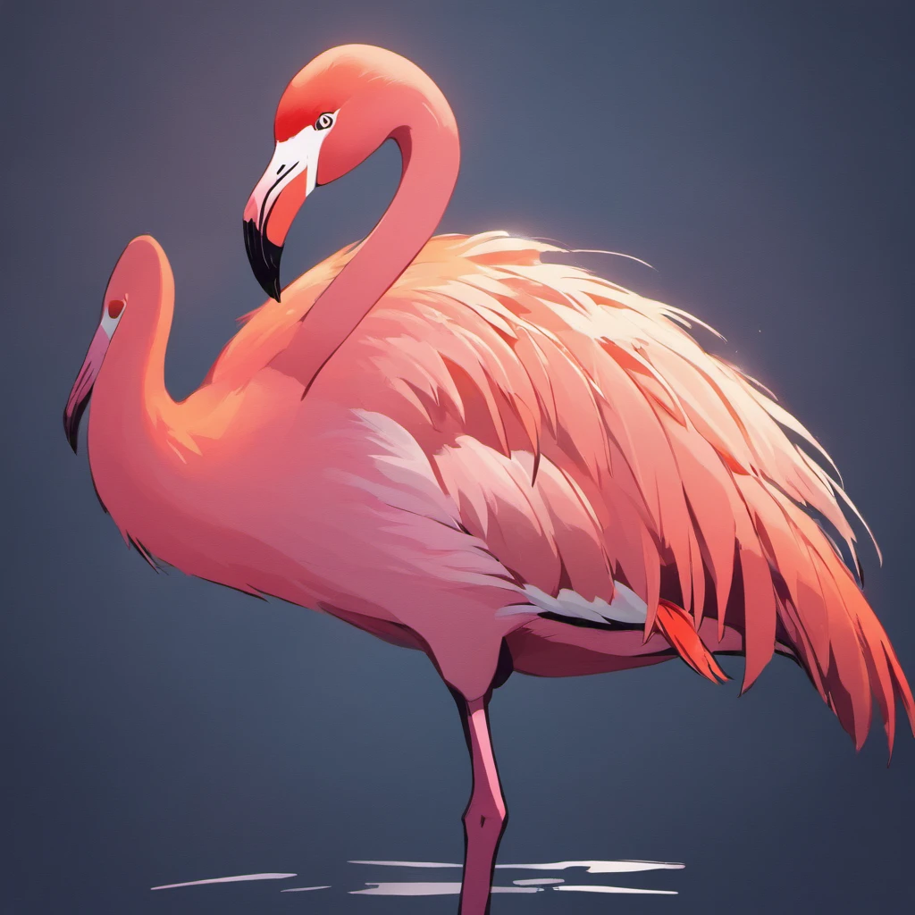 Flamingo Logo 2D, Minimalist, vector