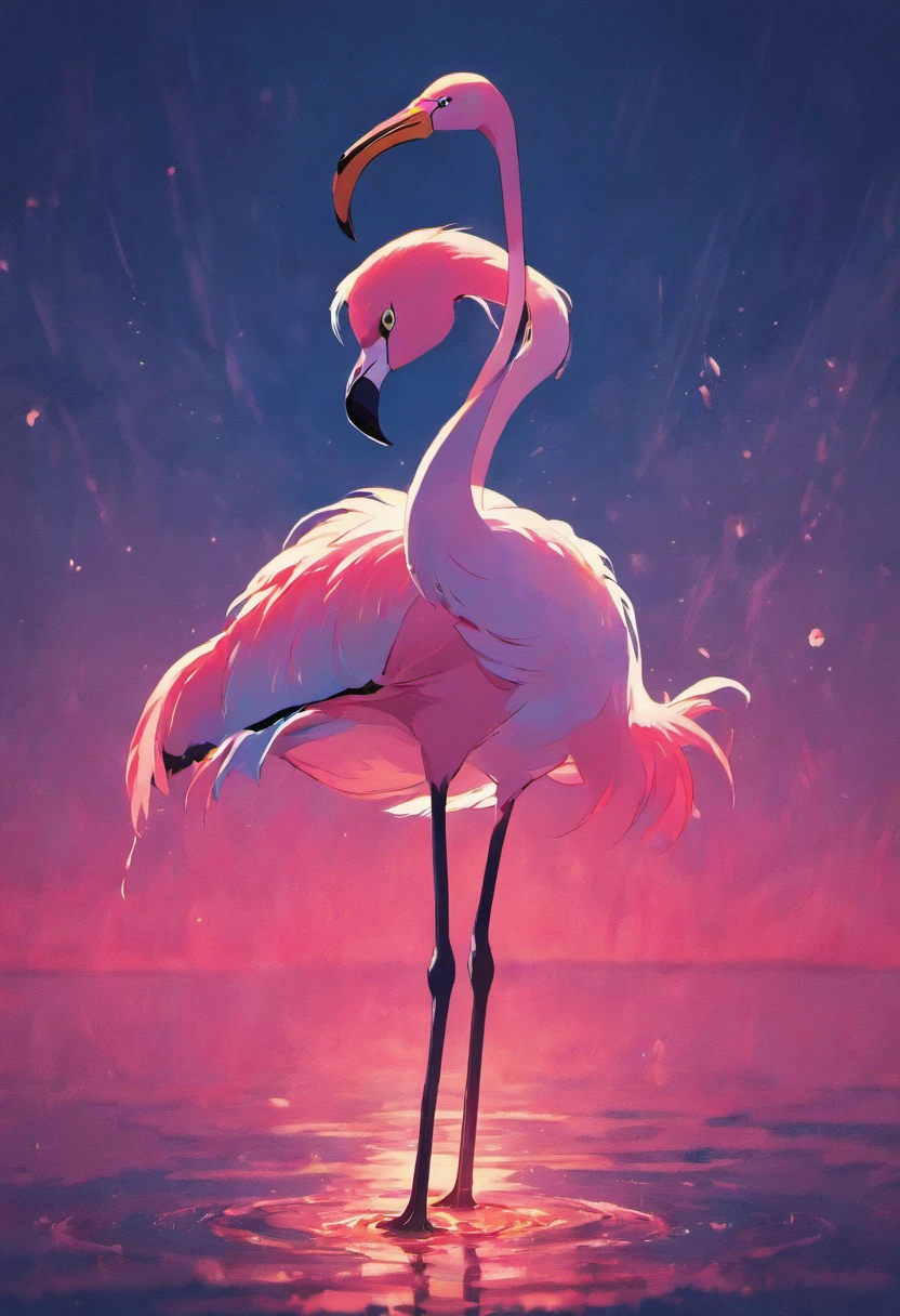 Flamingo Logo 2D, Minimalist