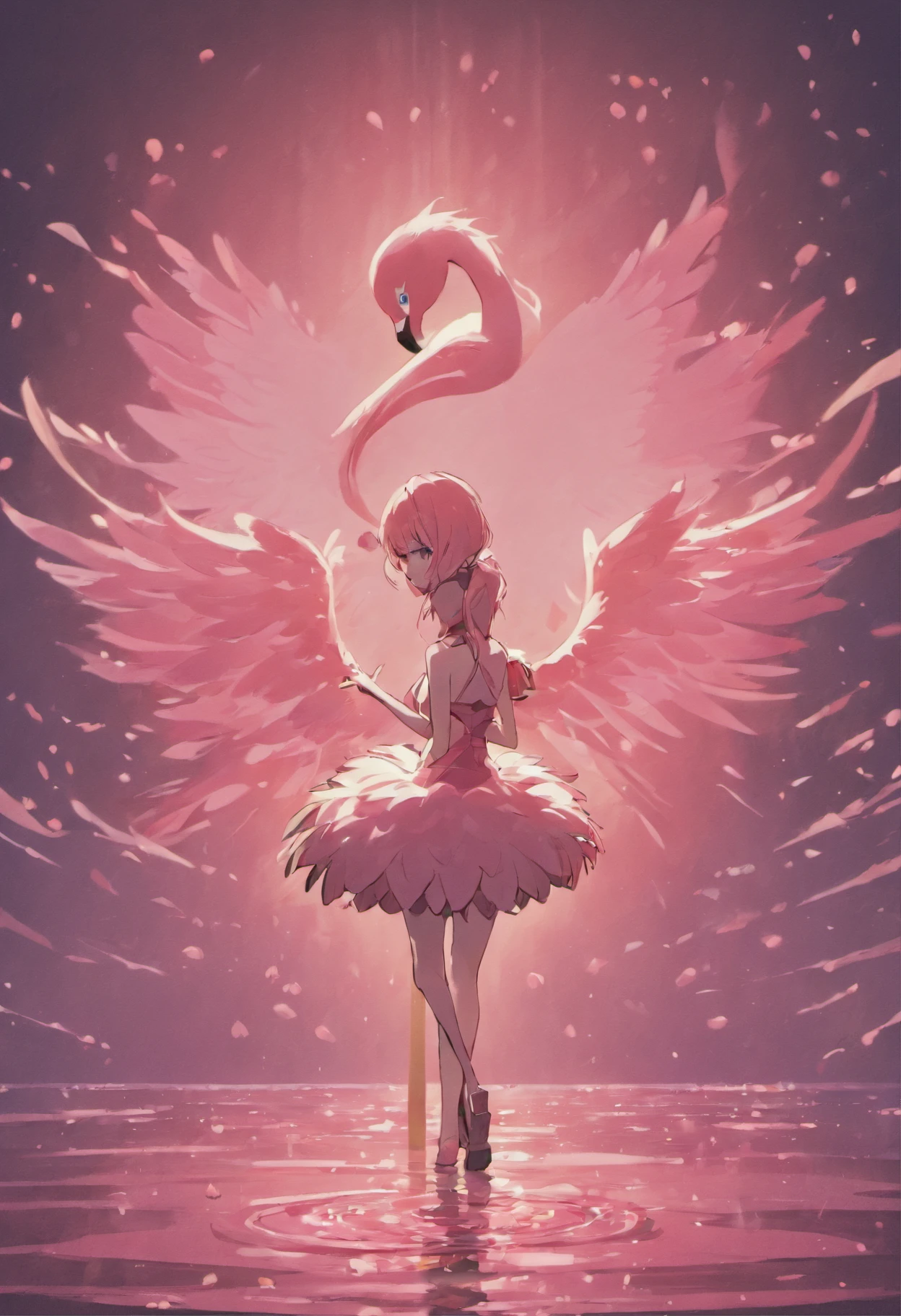 Flamingo Logo 2D, Minimalist