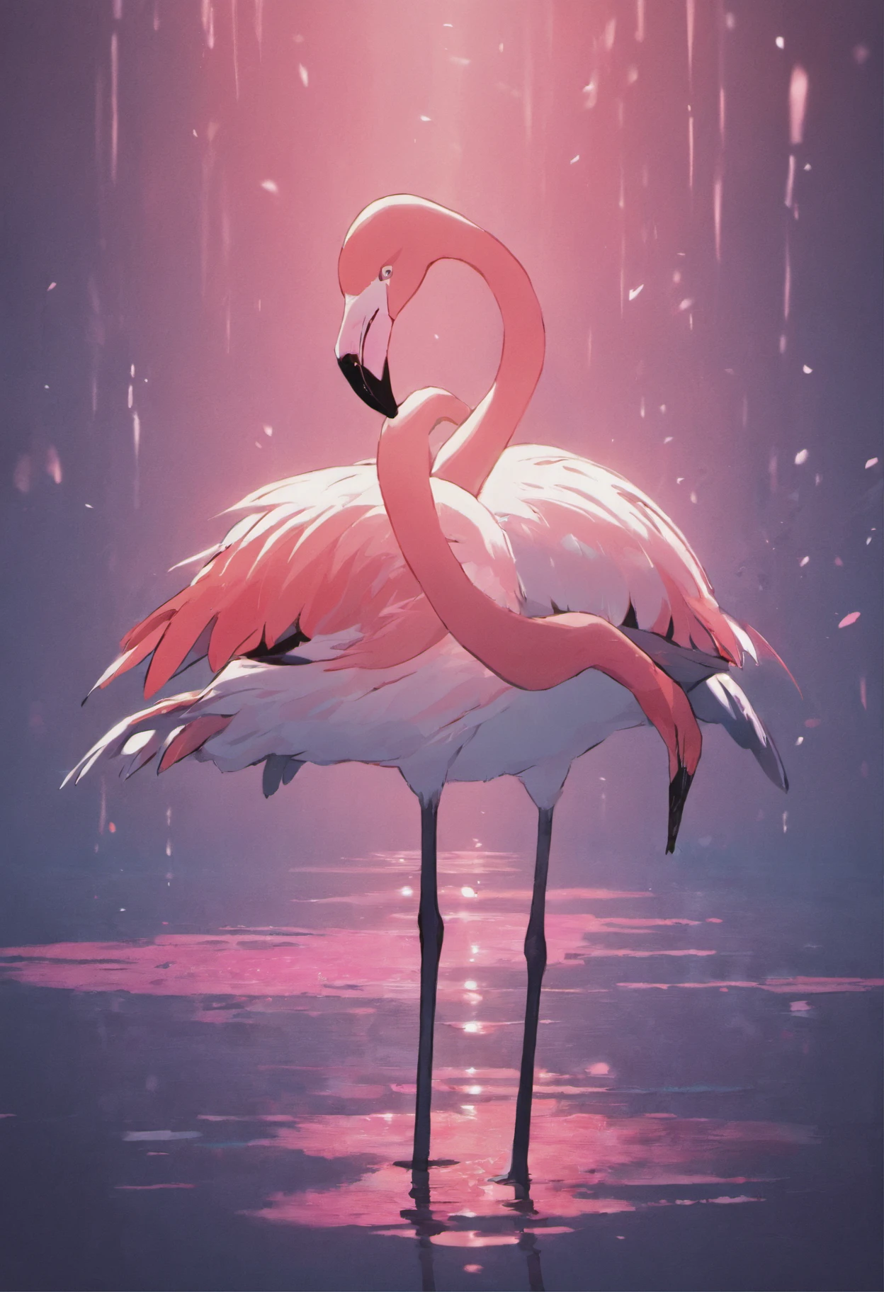 Flamingo Logo 2D, Minimalist